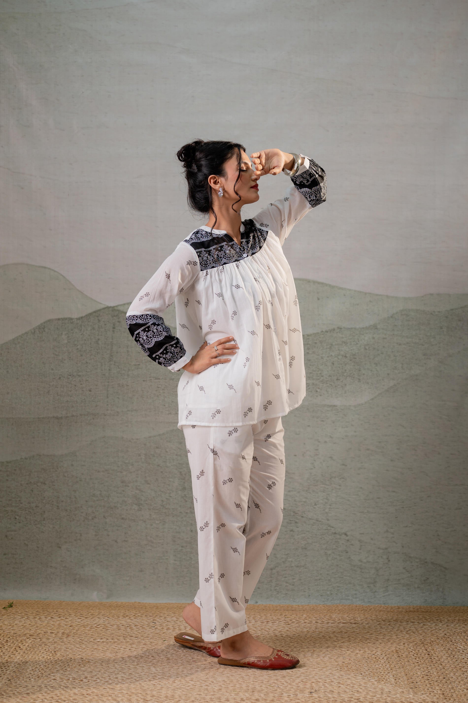 Ivory Kalaa Printed Tunic Set