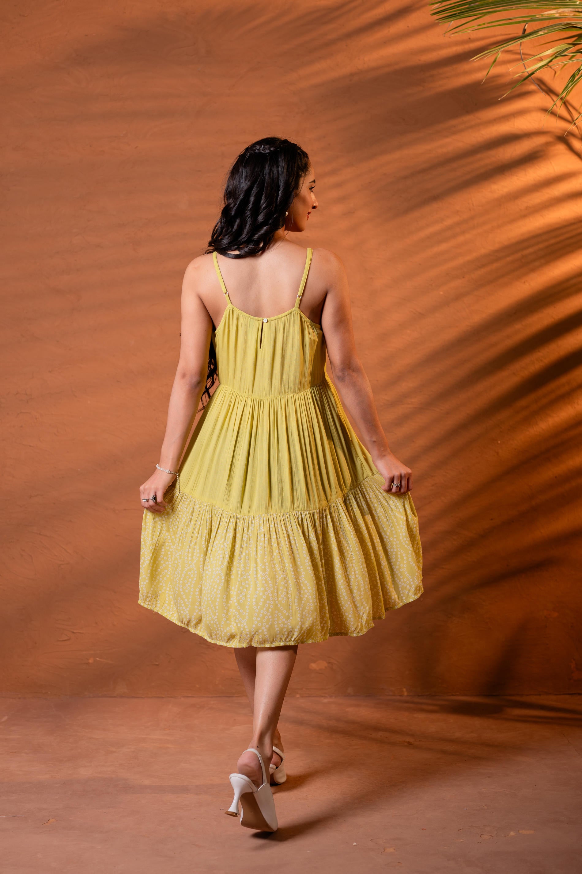 Elegant Lime & White Lace Panel Fit & Flare Dress Elegant Lime & White Lace Panel Fit & Flare Dress