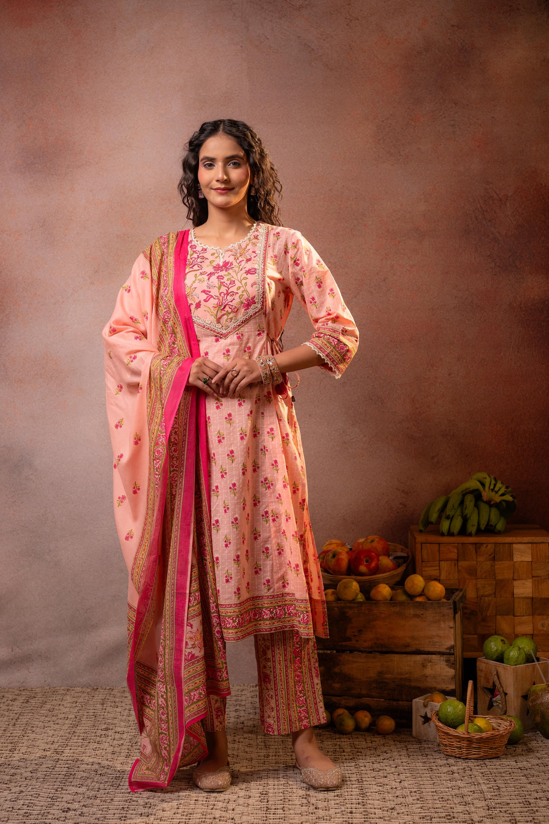 Gulnaar Garden Printed Kurta Pant And Dupatta Set