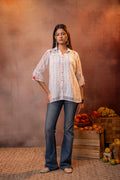 White Floral Printed Tunic