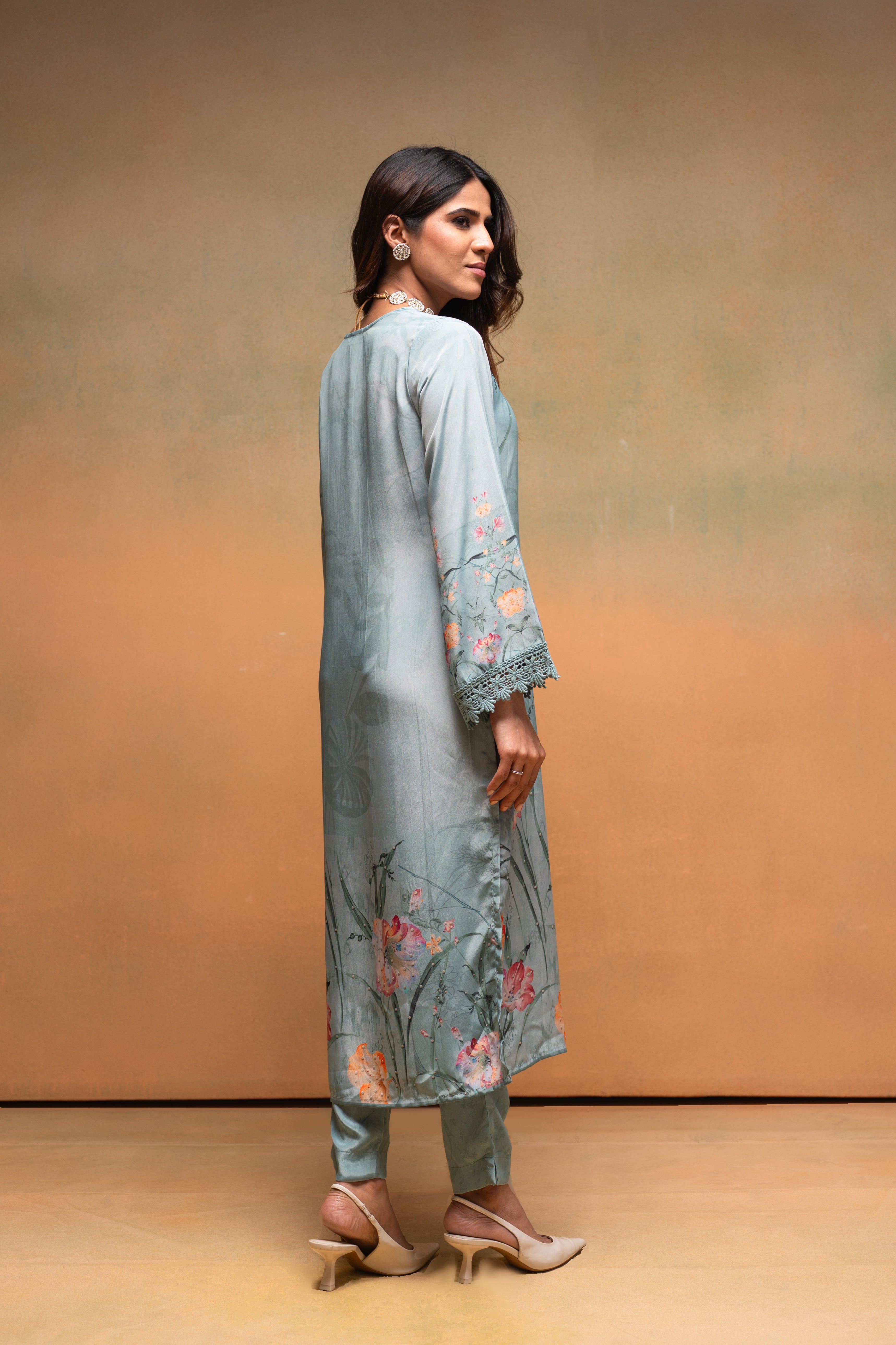 Mint Meadow Elegance Kurta Pant And Dupatta Set