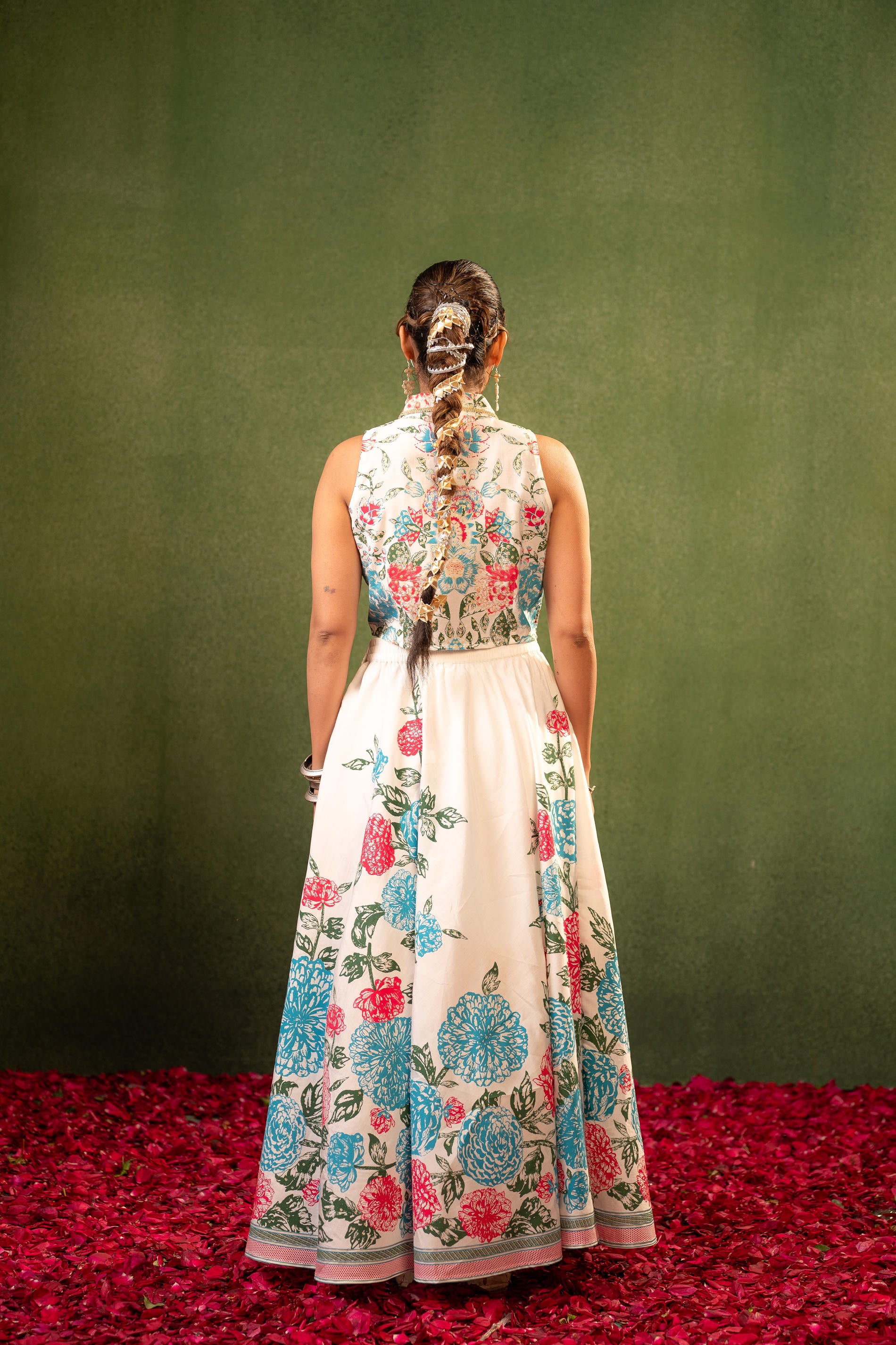 Contemporary Printed Top Skirt Set