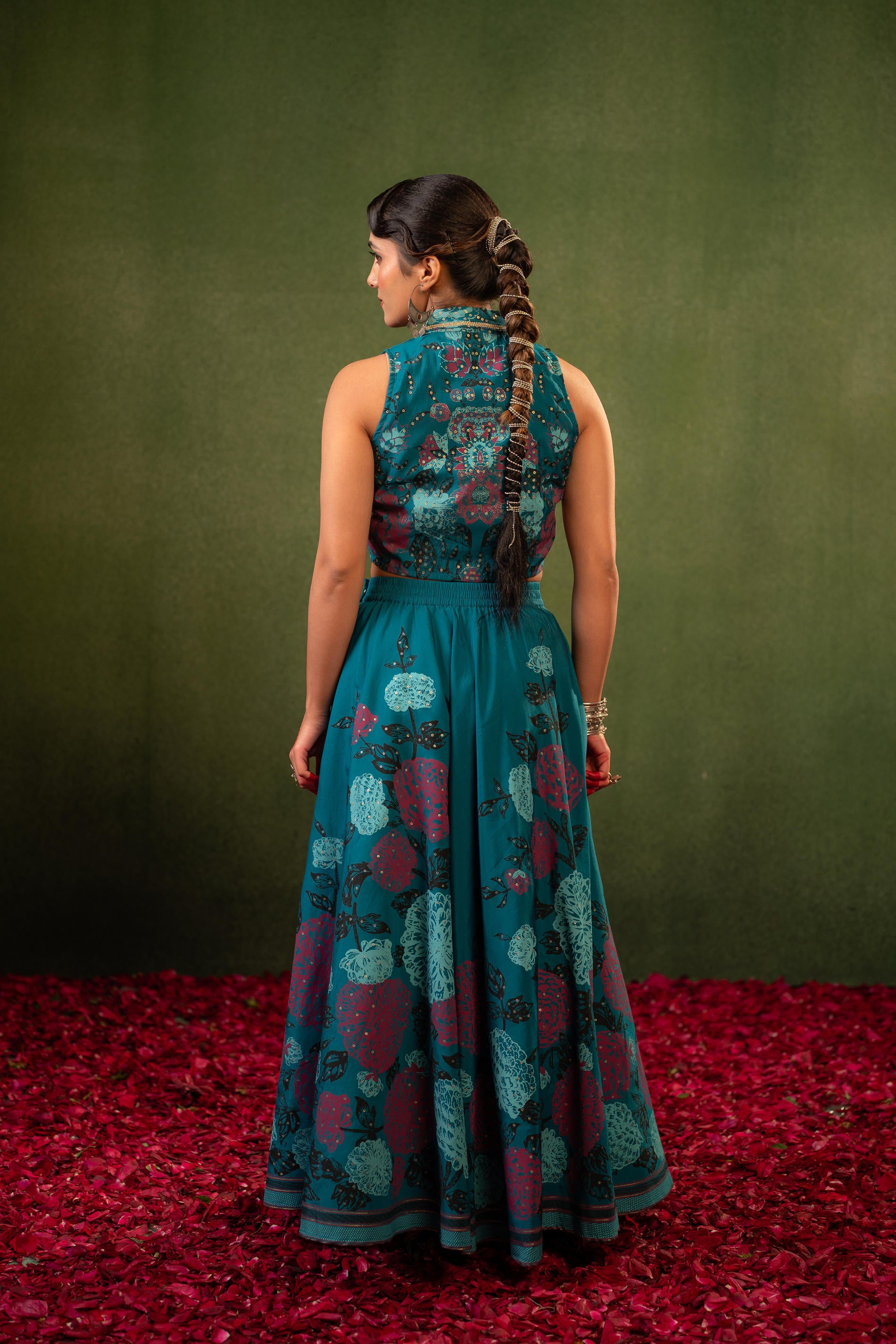 Contemporary Printed Top Skirt Set