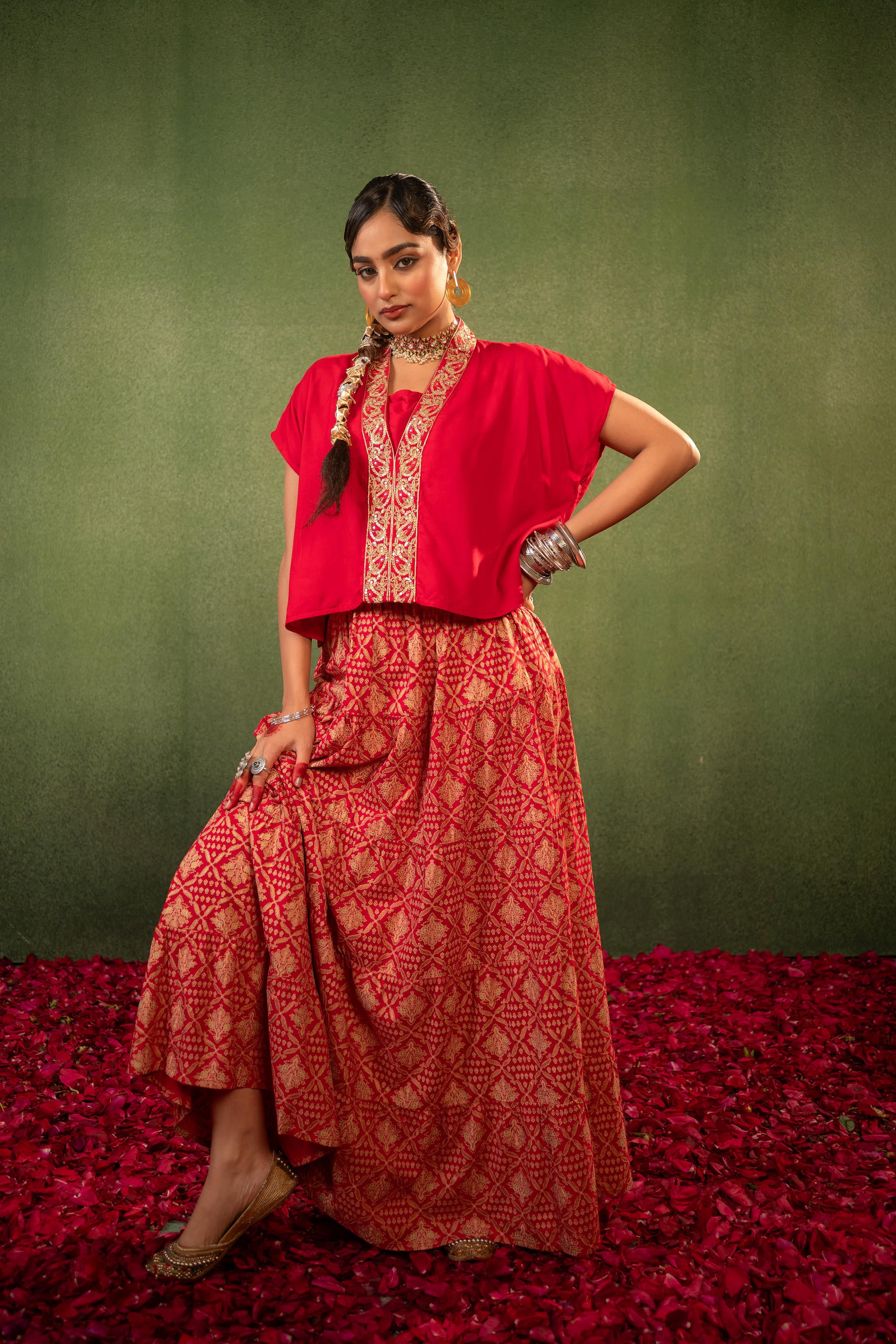 Virasat Printed Skirt Set