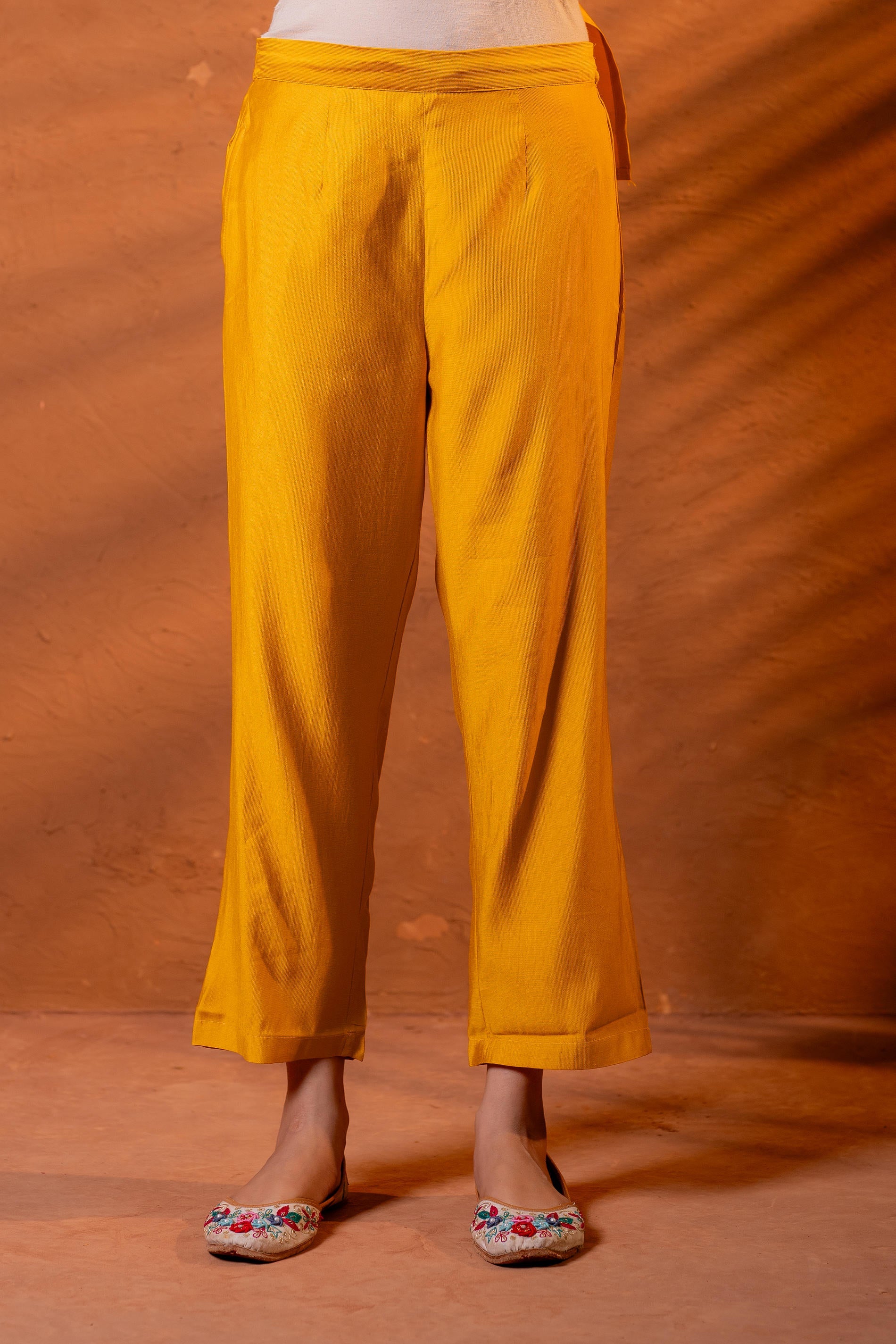 Mustard, Zari Embroidered Straight Kurta Set with Abstract Printed Dupatta