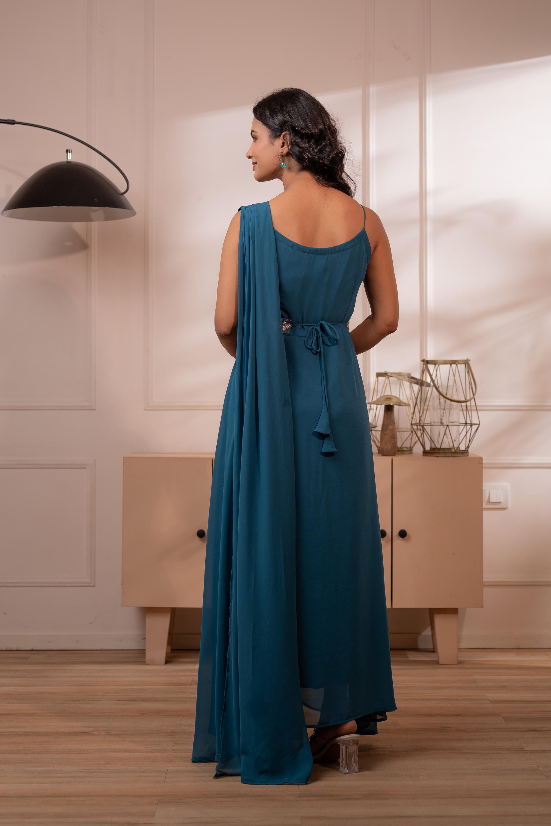 Ocean Whispers One-Shoulder Gown