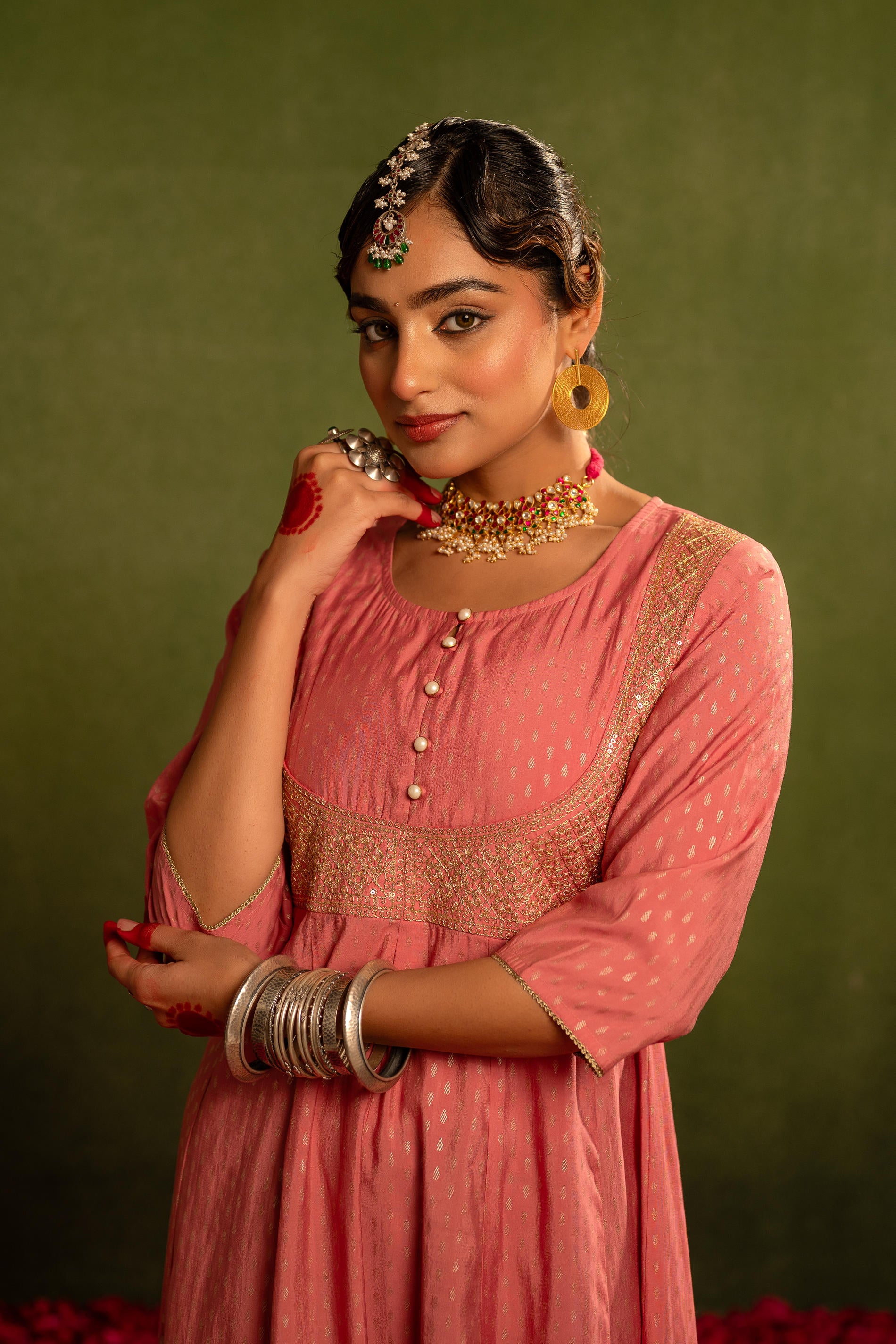 Gulnaar Riwaayat Pink Anarkali Dress