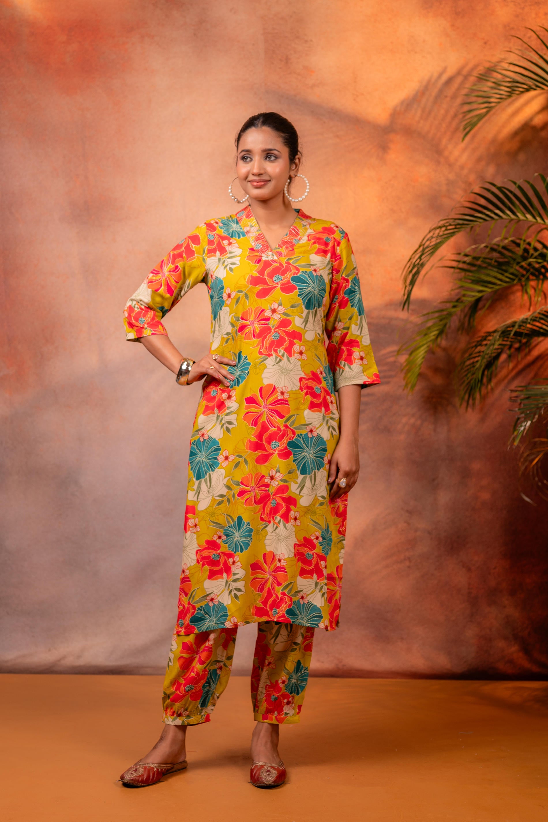 Sunflora Bloom Printed Kurta Set