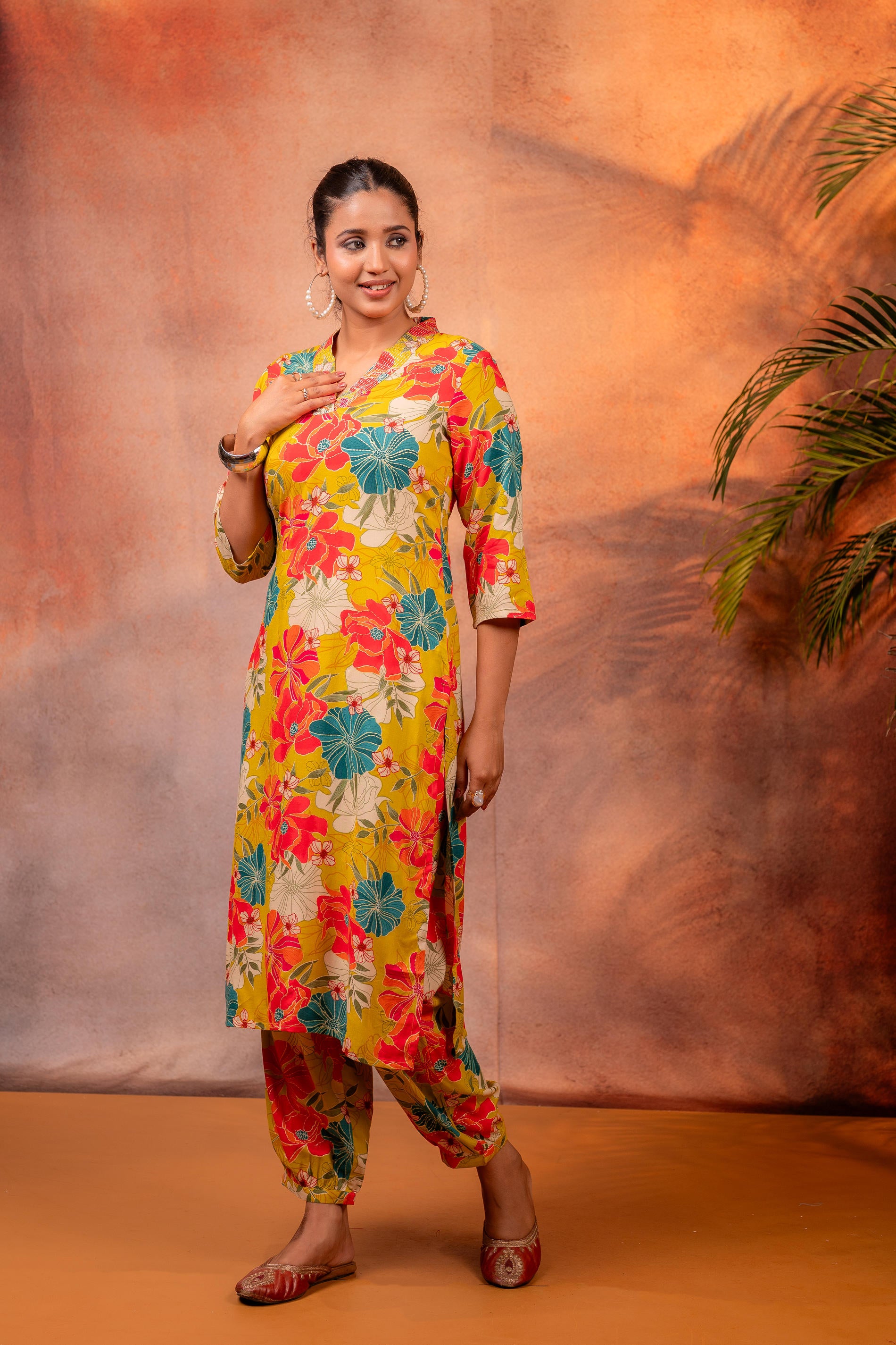 Sunflora Bloom Printed Kurta Set