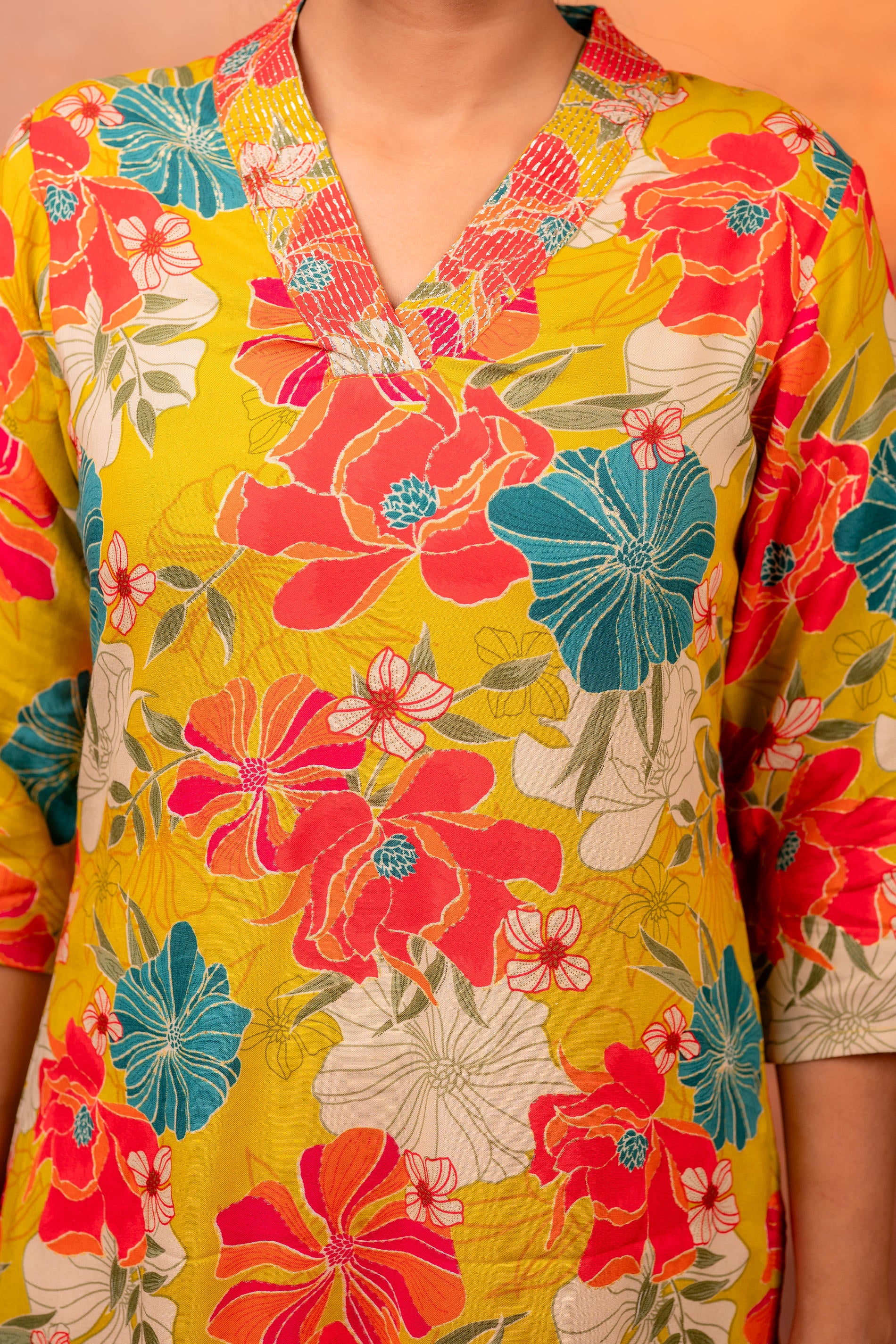 Sunflora Bloom Printed Kurta Set