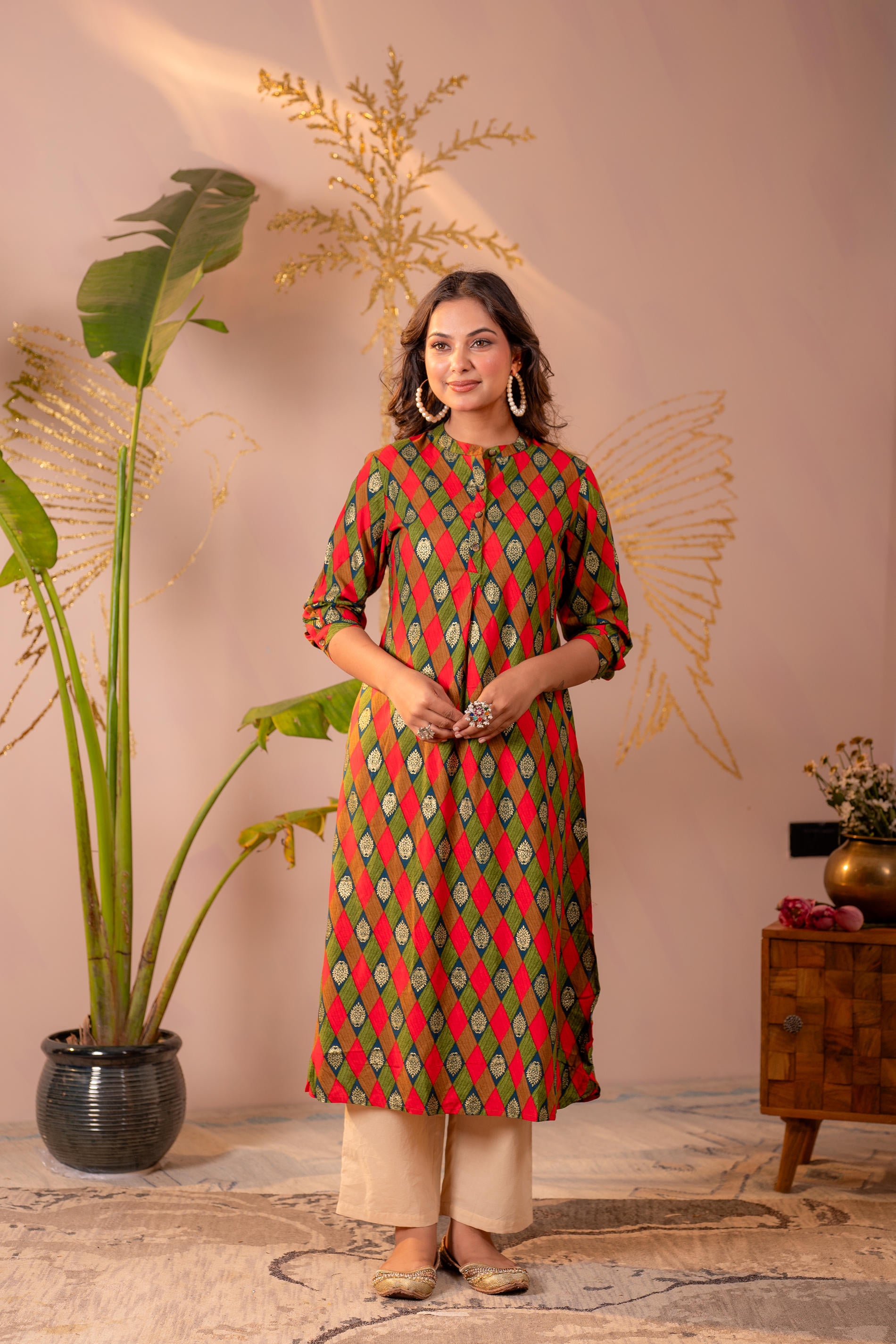 Geometric Printed Straight Kurta