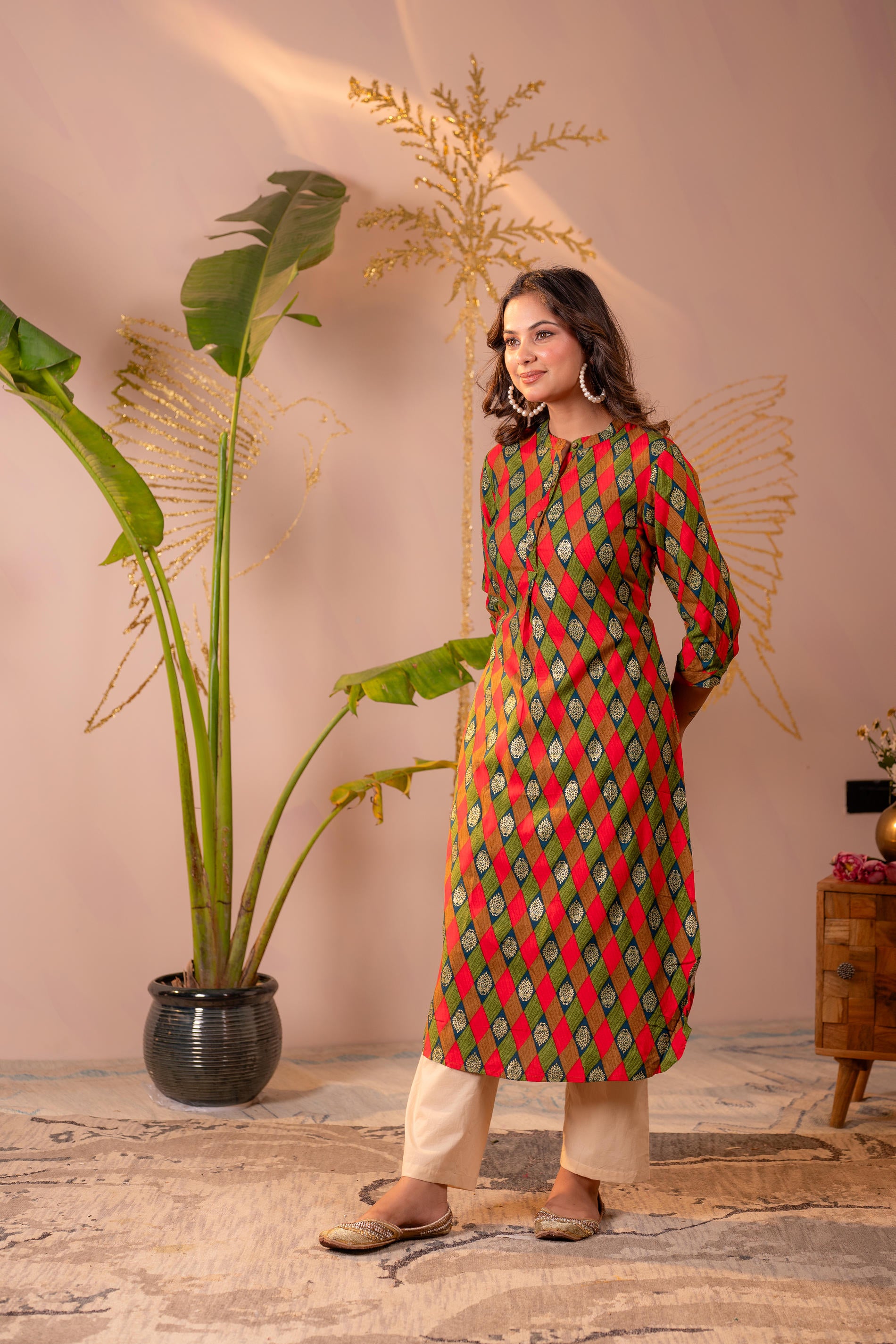Geometric Printed Straight Kurta
