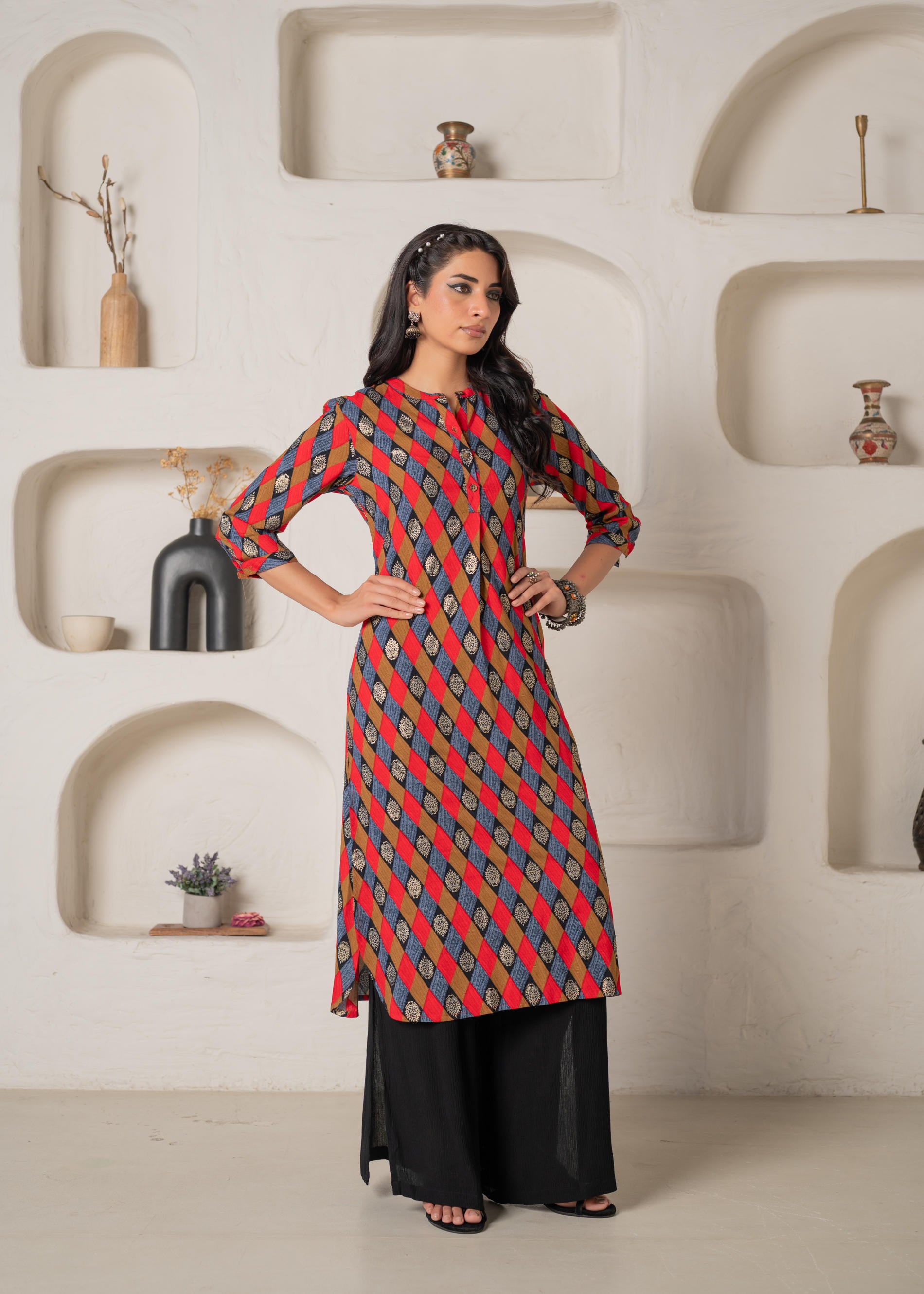 Geometric Printed Straight Kurta