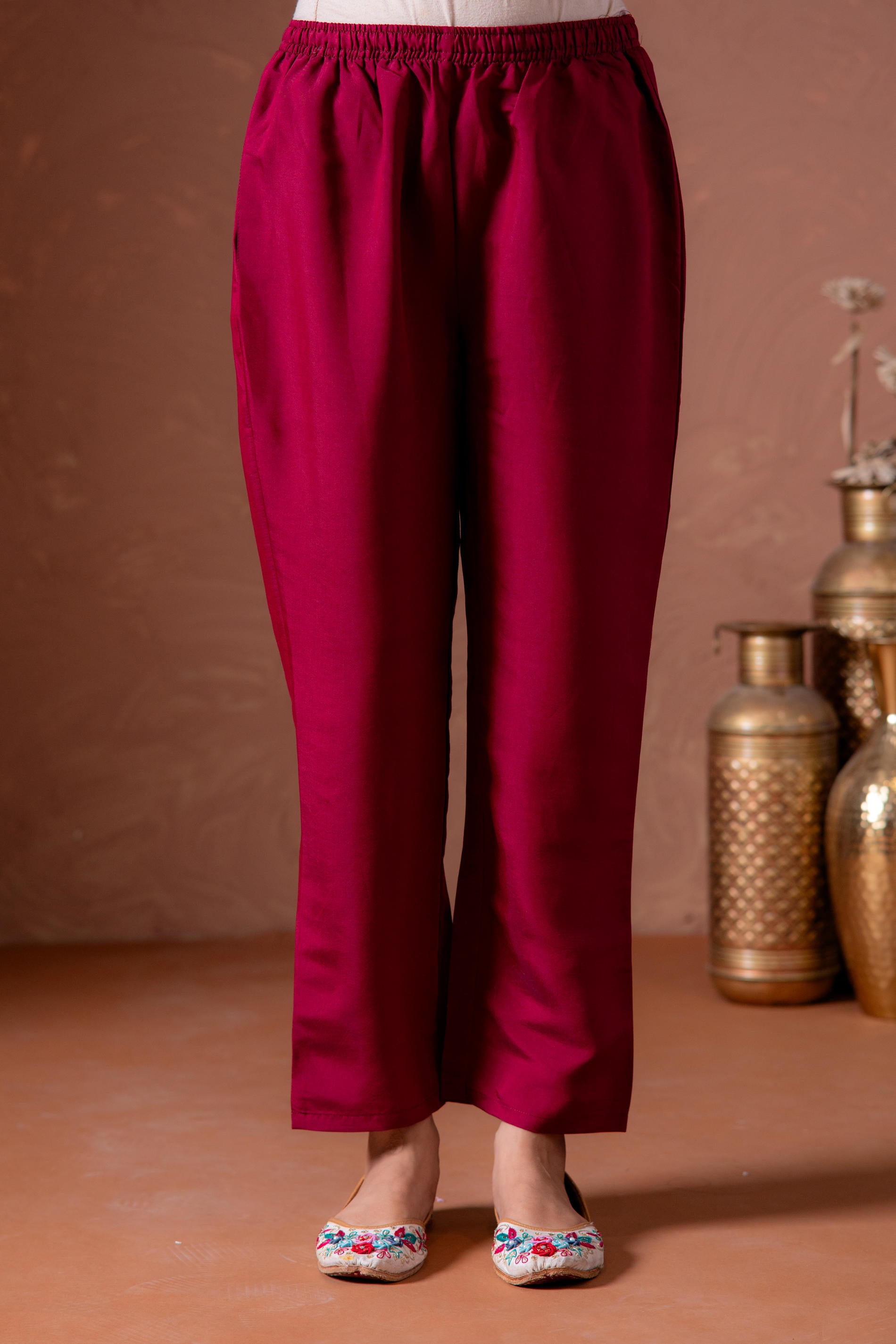 Cherry Embroidered Suit Set with Printed Floral Dupatta