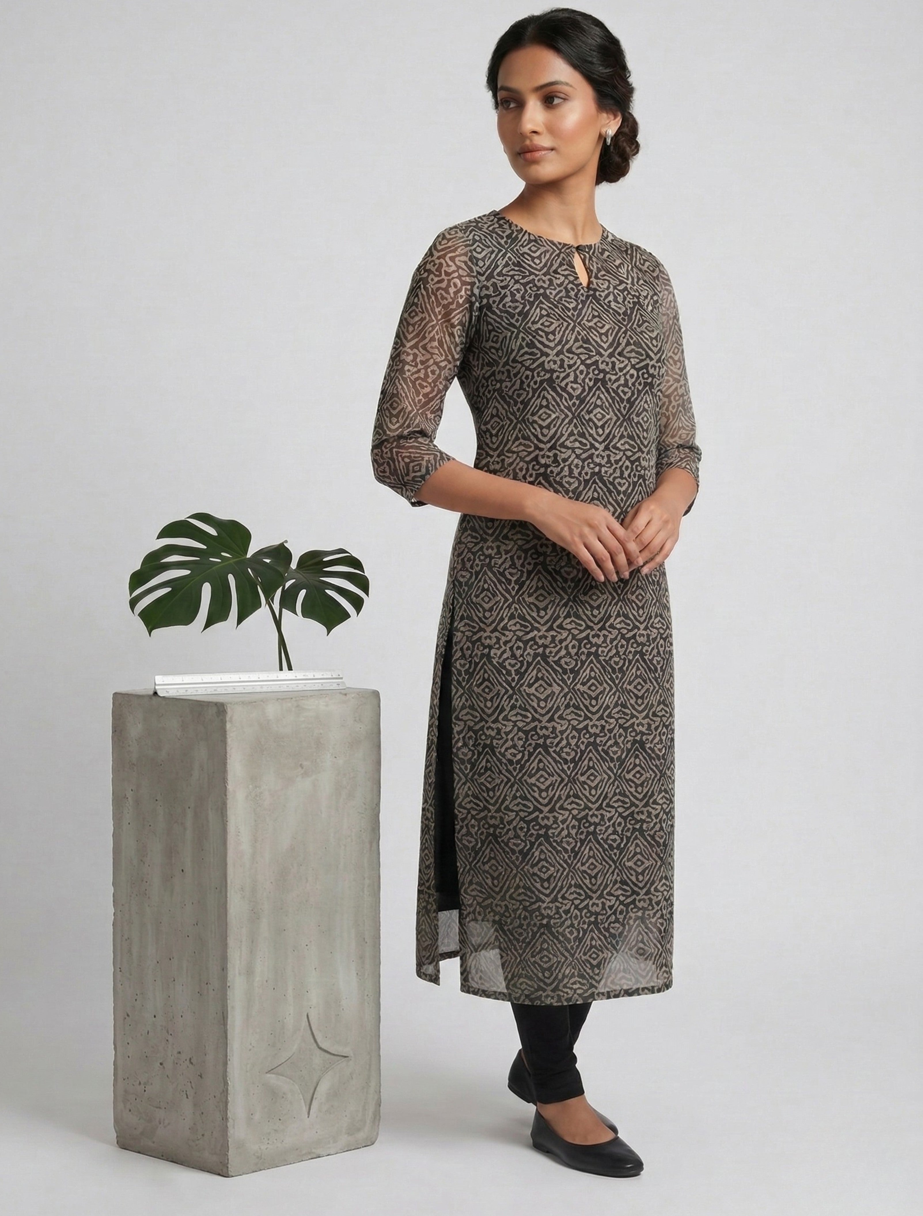 Smoky Tribal Sheer Kurta