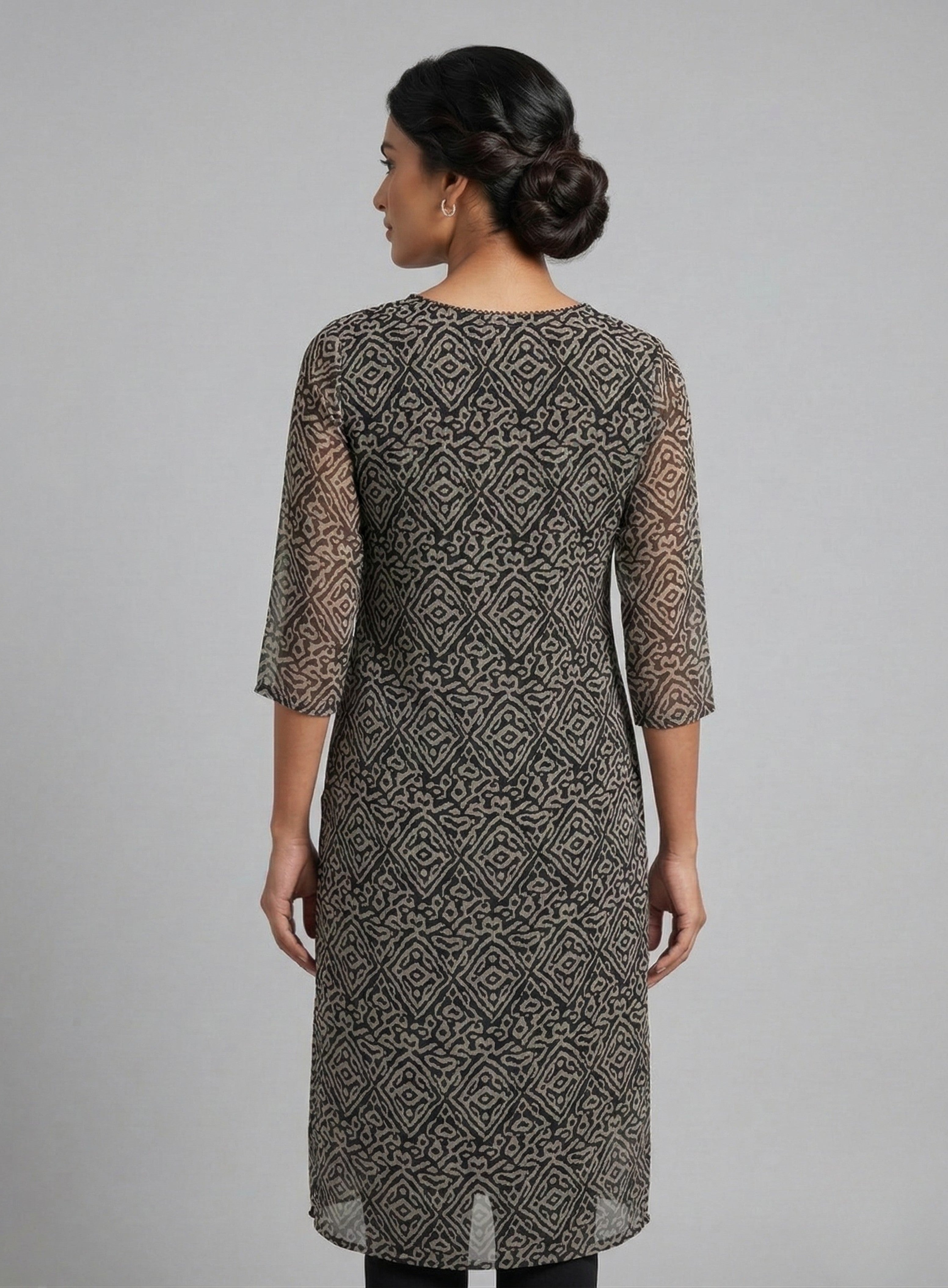 Smoky Tribal Sheer Kurta