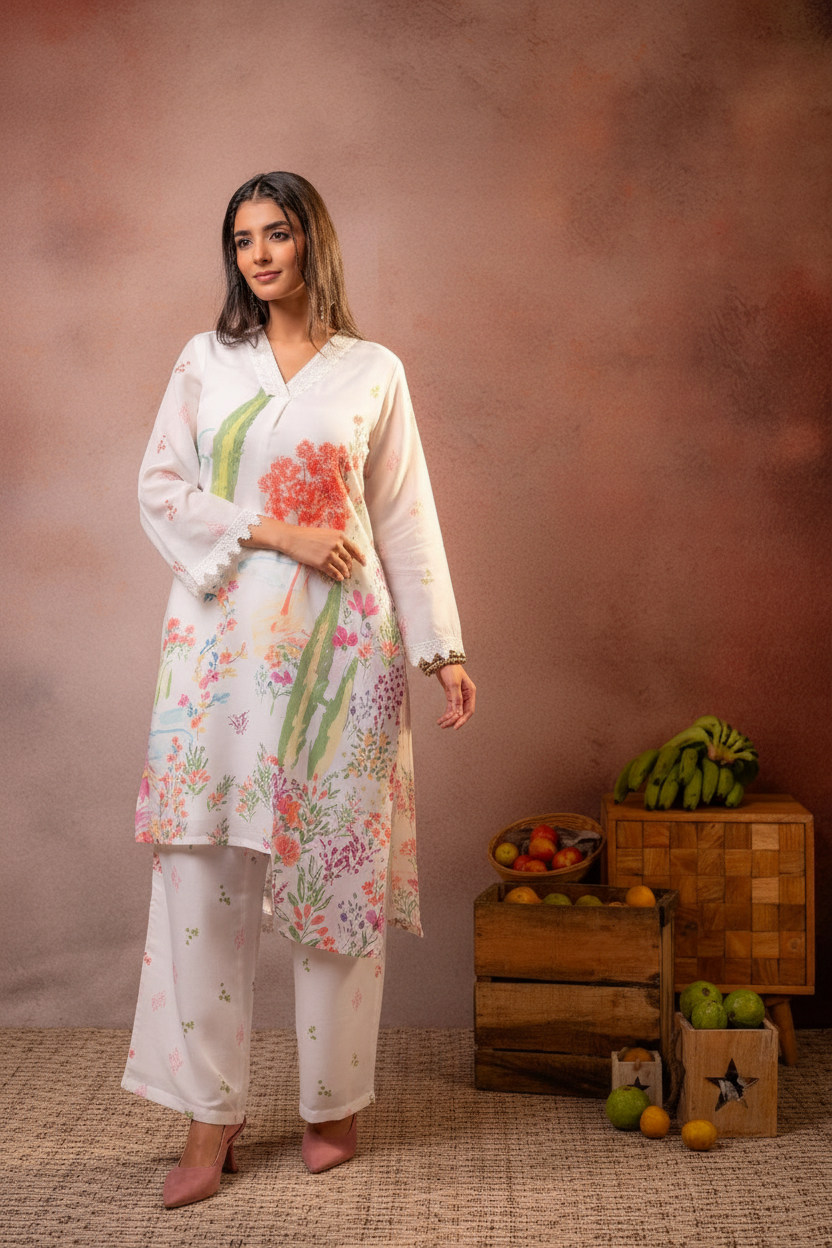 Gulnaar Garden Printed Kurta Set