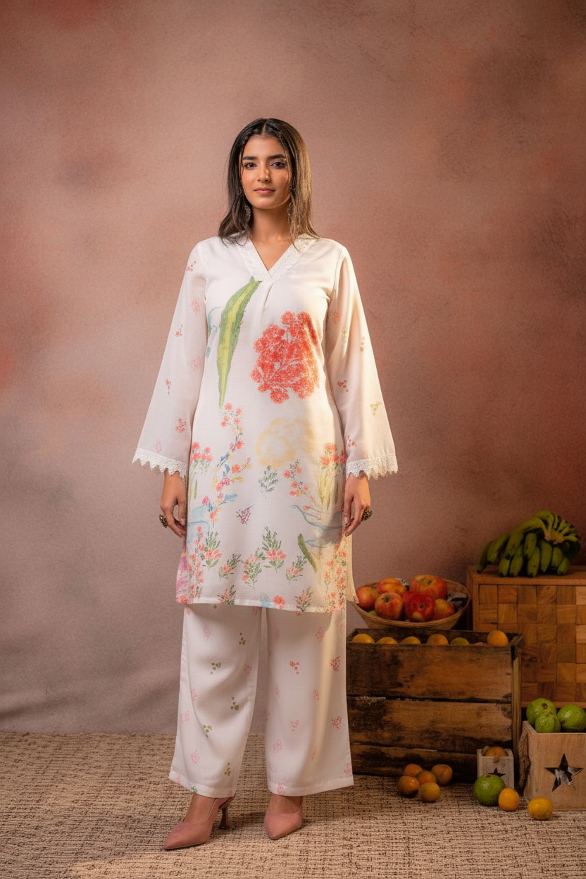 Gulnaar Garden Printed Kurta Set