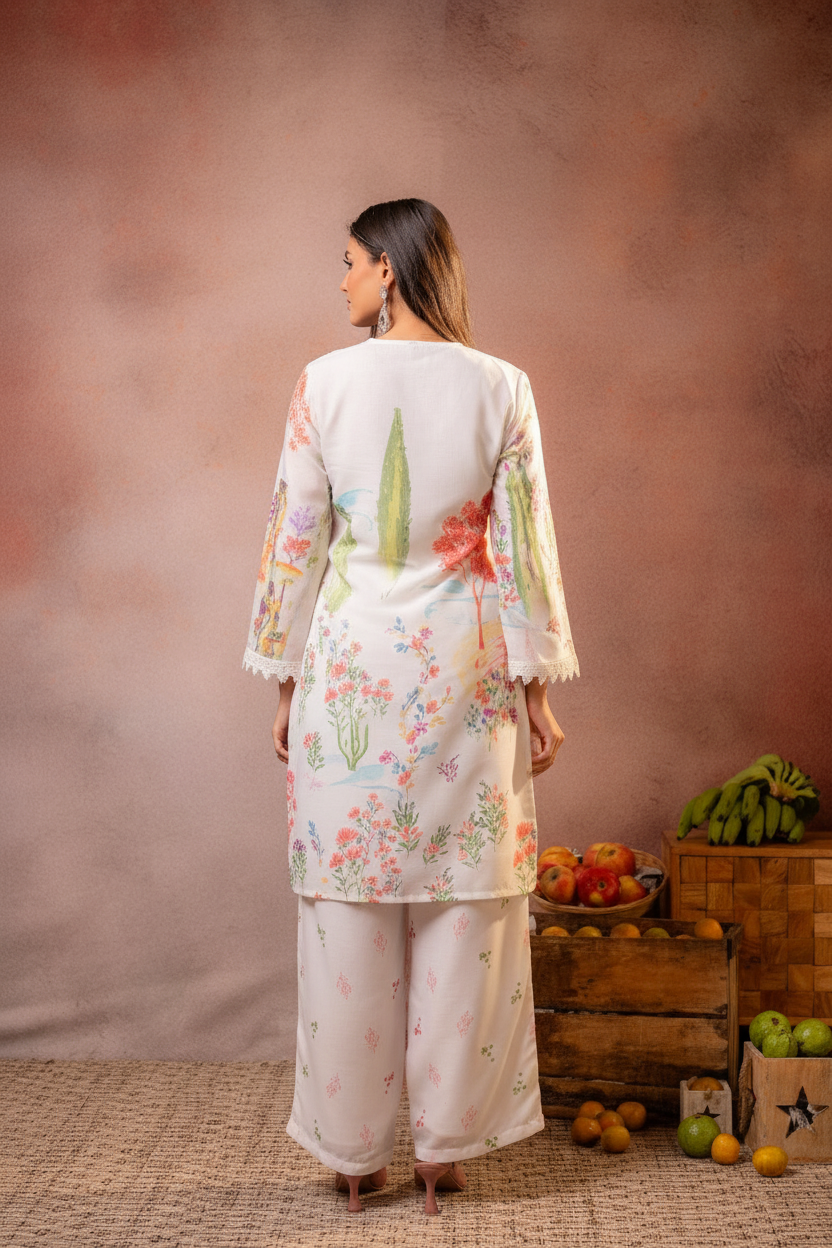 Gulnaar Garden Printed Kurta Set