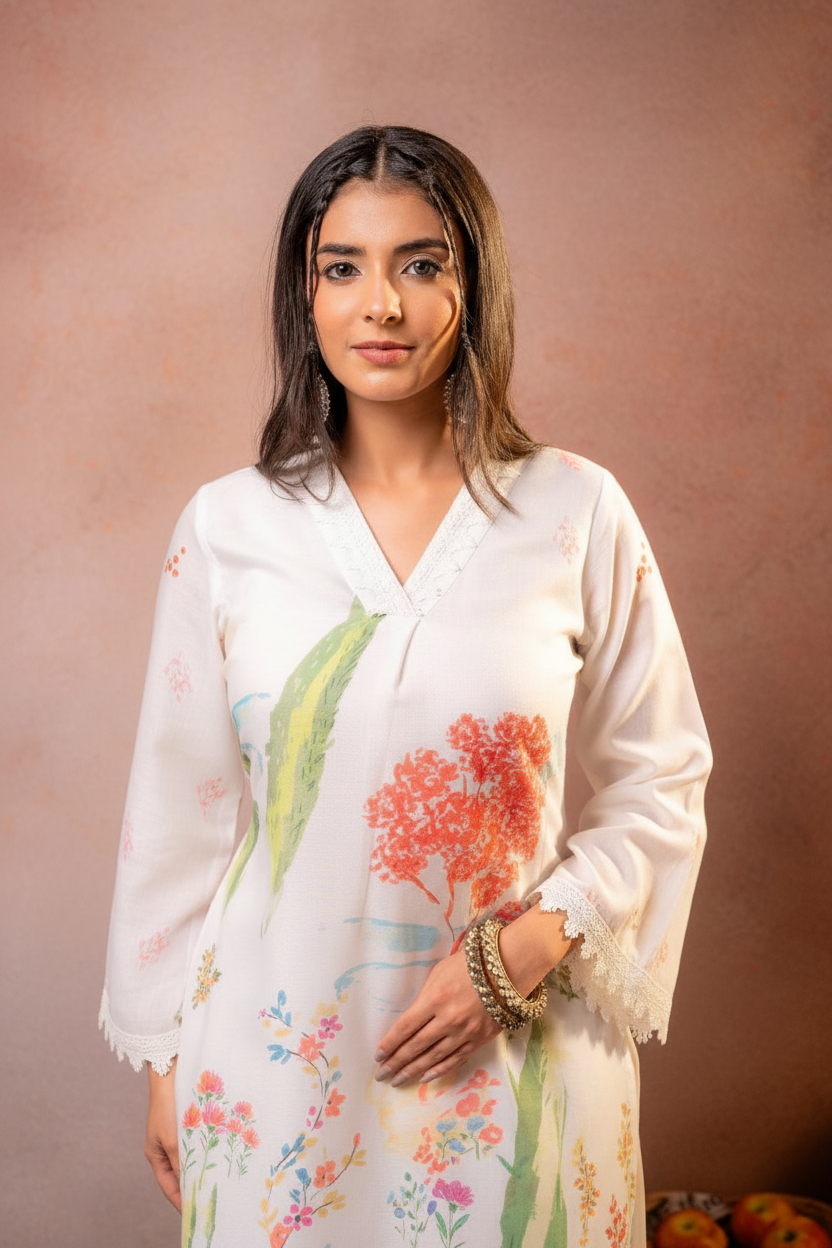 Gulnaar Garden Printed Kurta Set