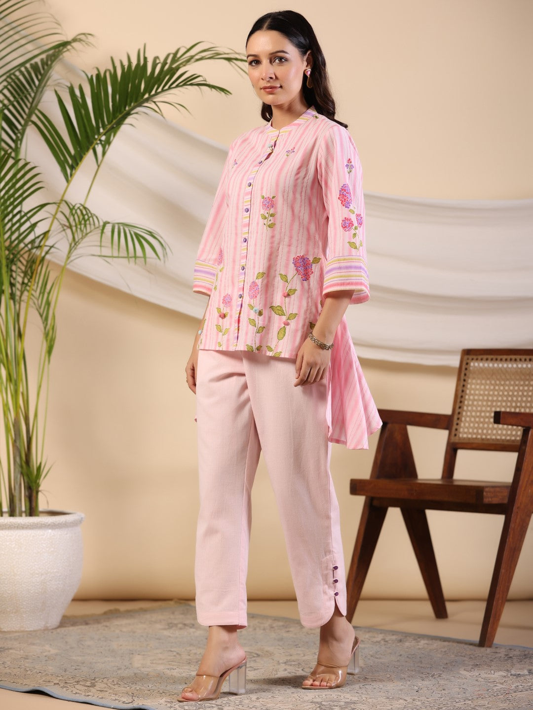 Buy Light Pink Trousers & Pants for Women by Jaipur Kurti Online