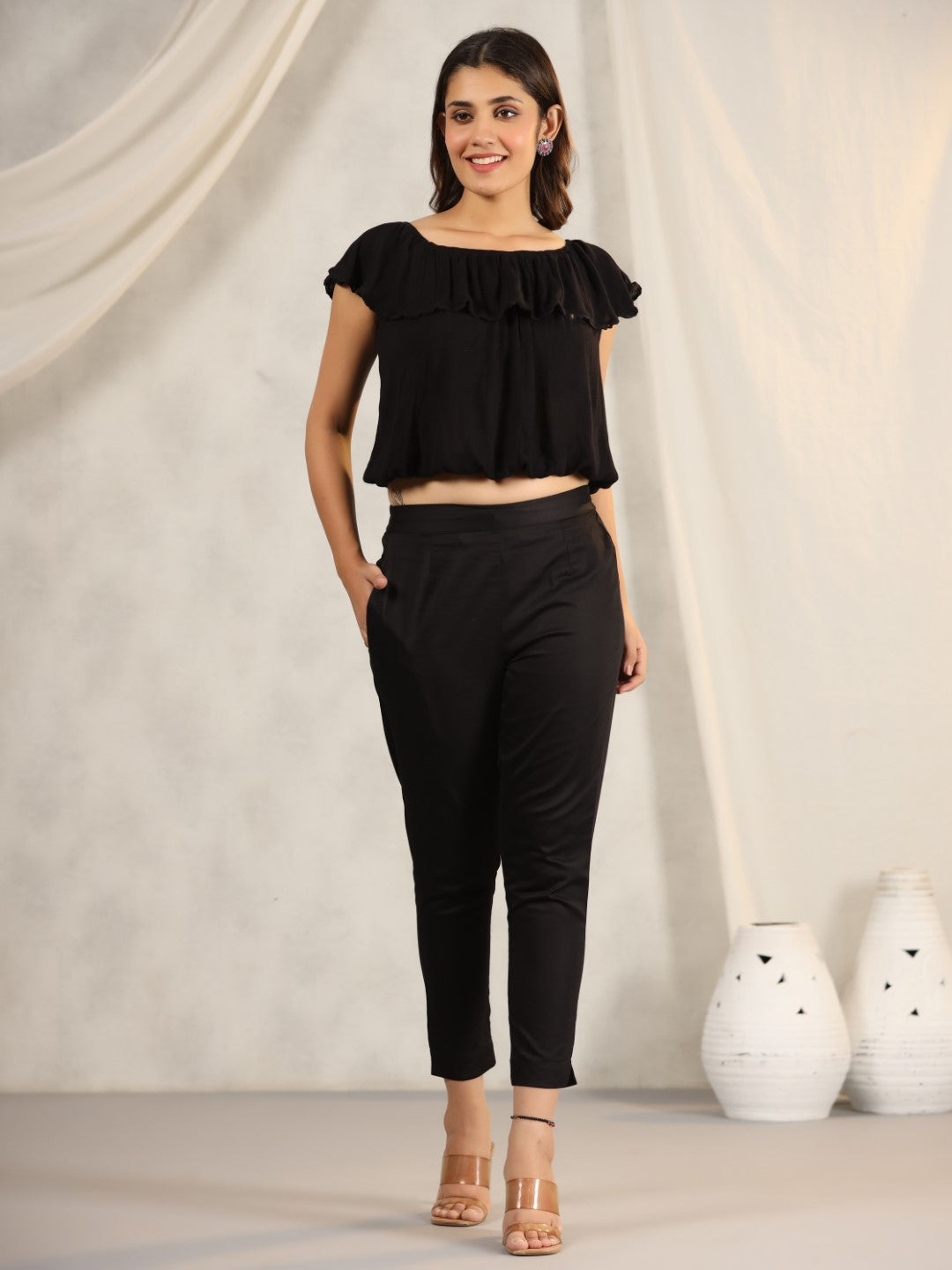 Solid Black Women's Lycra Trousers, Waist Size: 30- 38 at Rs 285/piece in  Jaipur