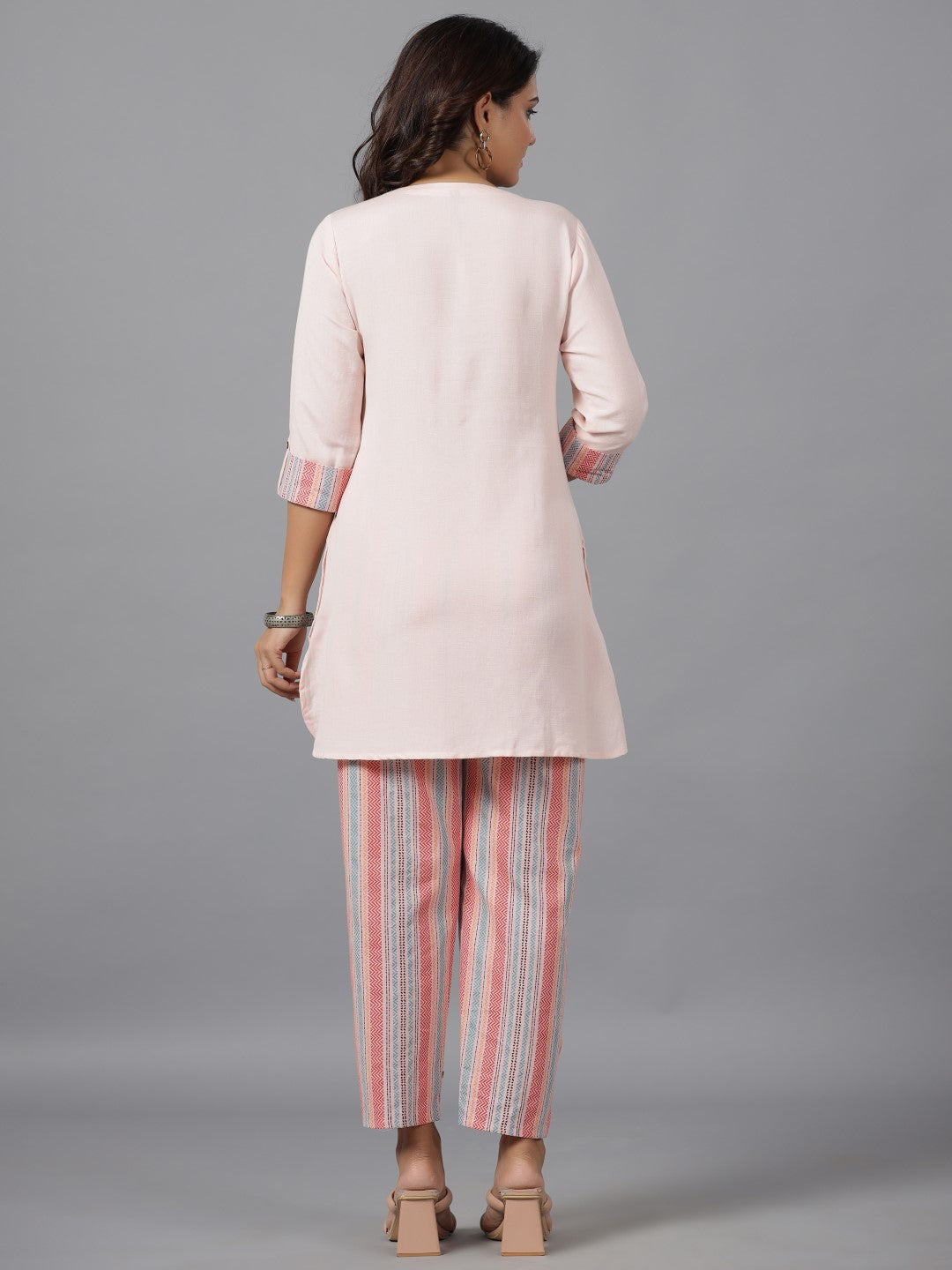 Juniper Women Pink LIVA Rayon Flex Printed Clothing Set