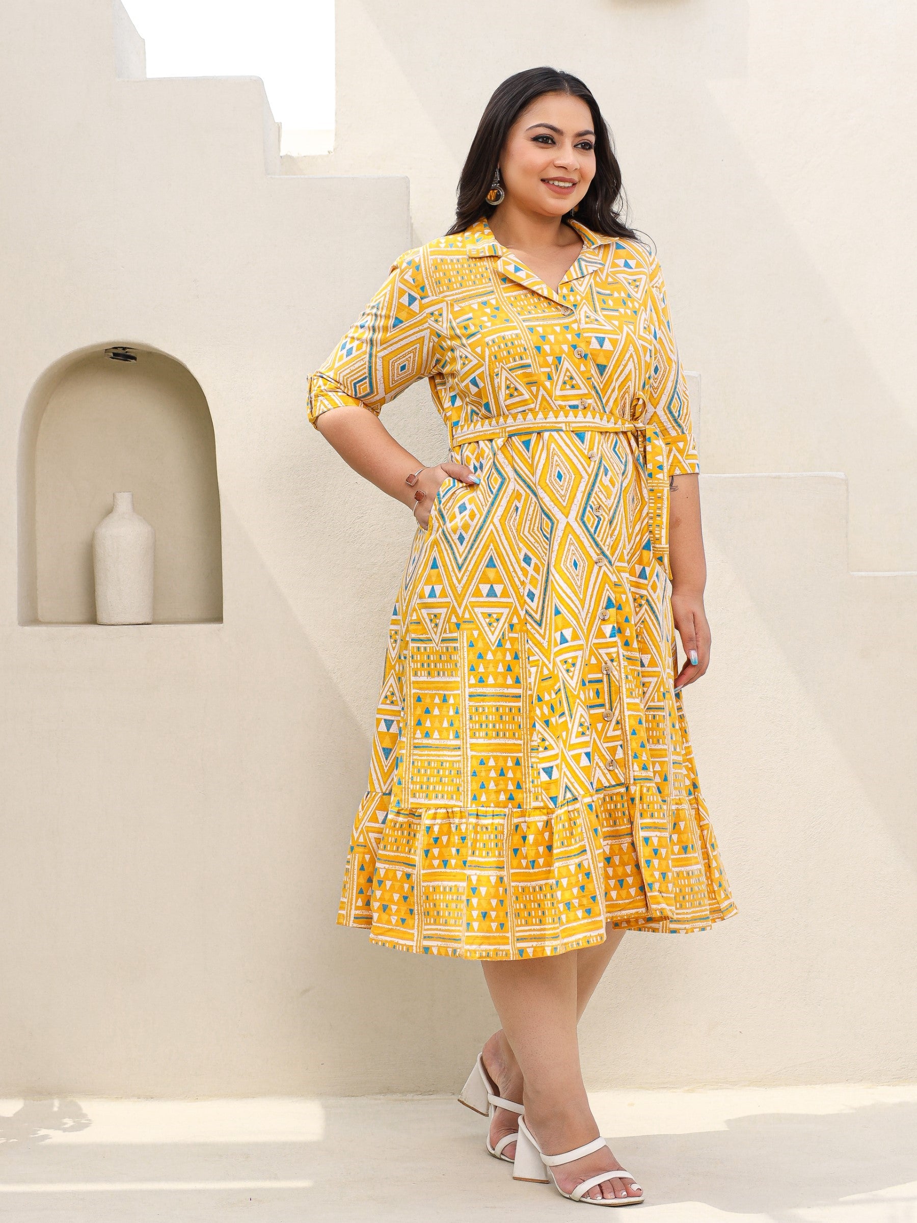 Mustard yellow plus size tops on sale