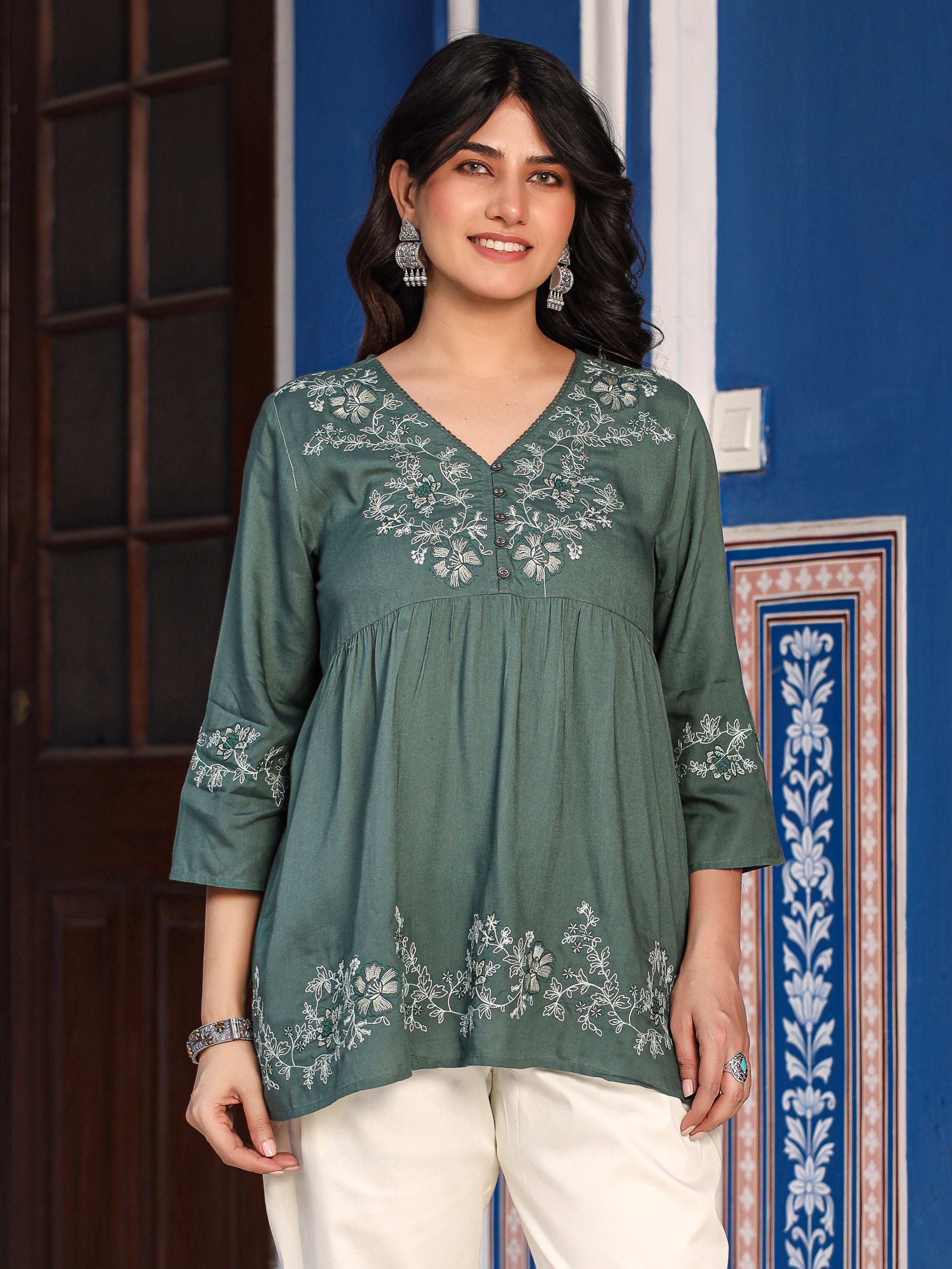 Oversize Asymmetrical Tunic/Green Top/Cotton Dress/Loose Woman Tunic/Cotton Blouse/Sweater Dress/Green Top/Casual retailer Green Tunic/F1179