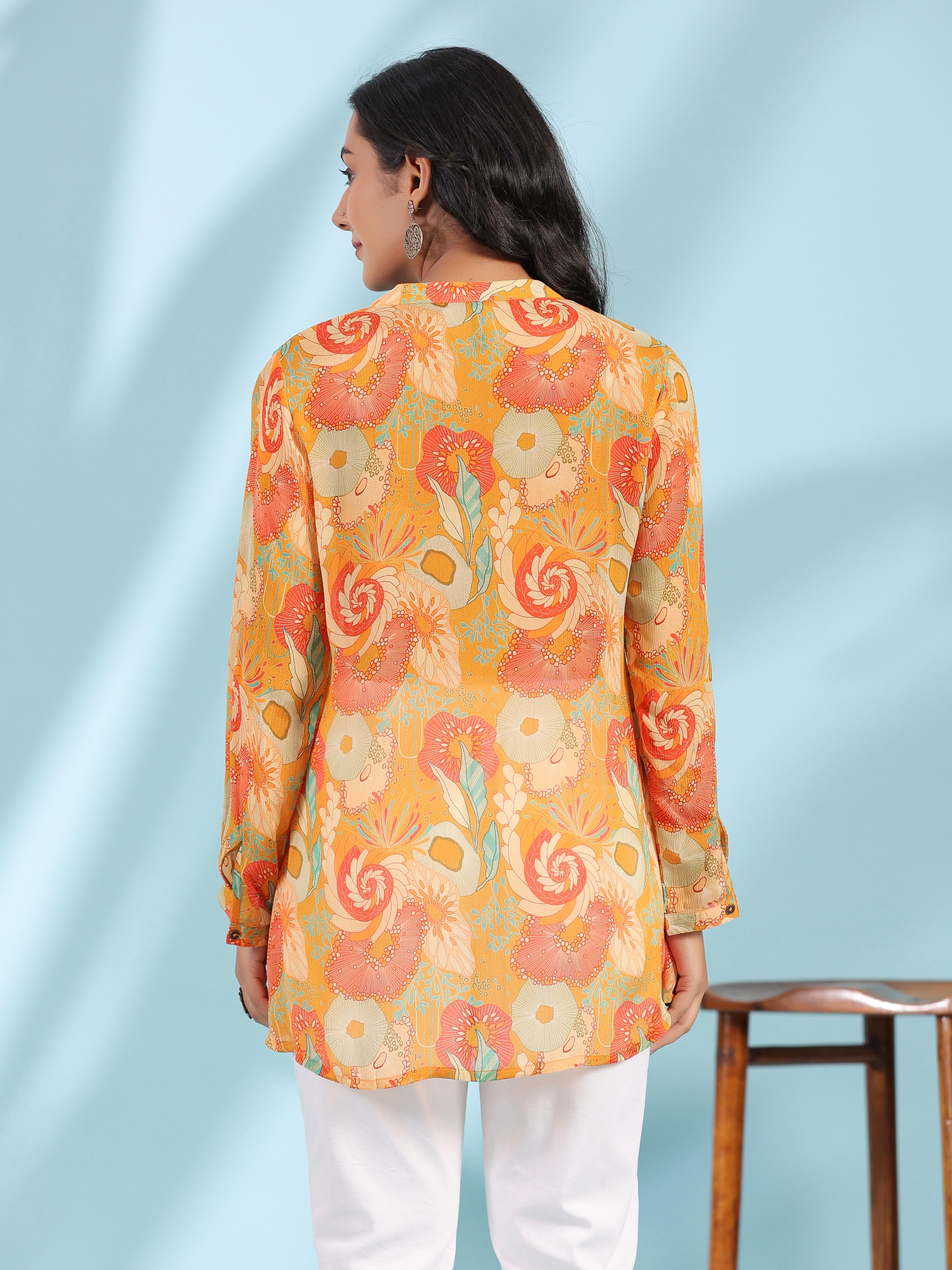 Juniper Women Multi-Coloured Viscose Chinnon Printed Tunic