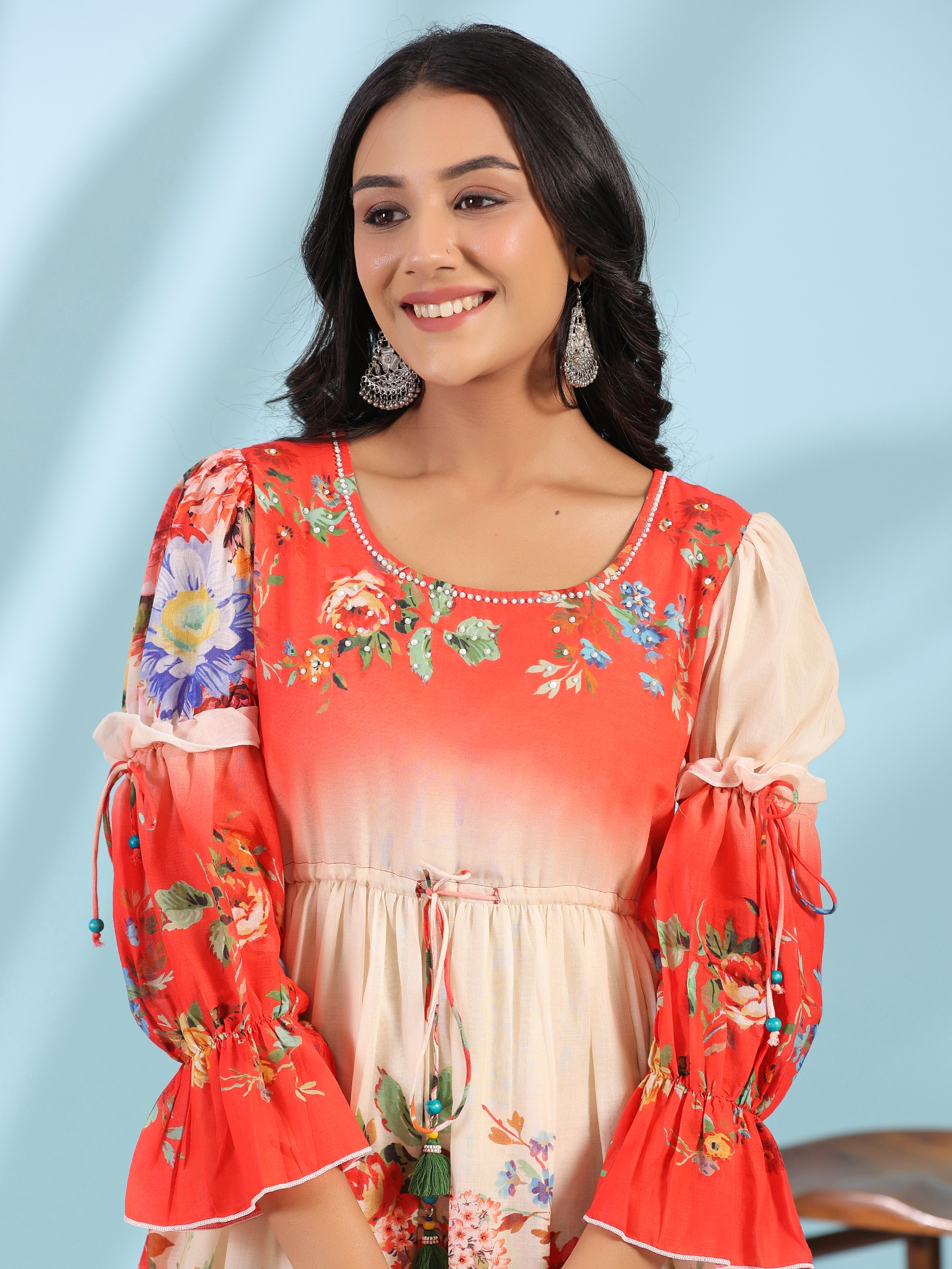 Juniper Women Multi-Coloured Cotton Voile Printed Dress
