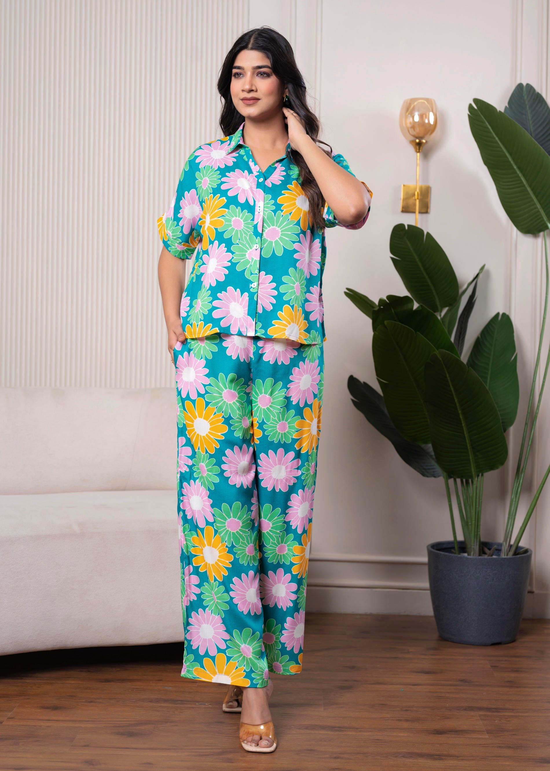 Lamora Tropical Daisy Co-ord Set