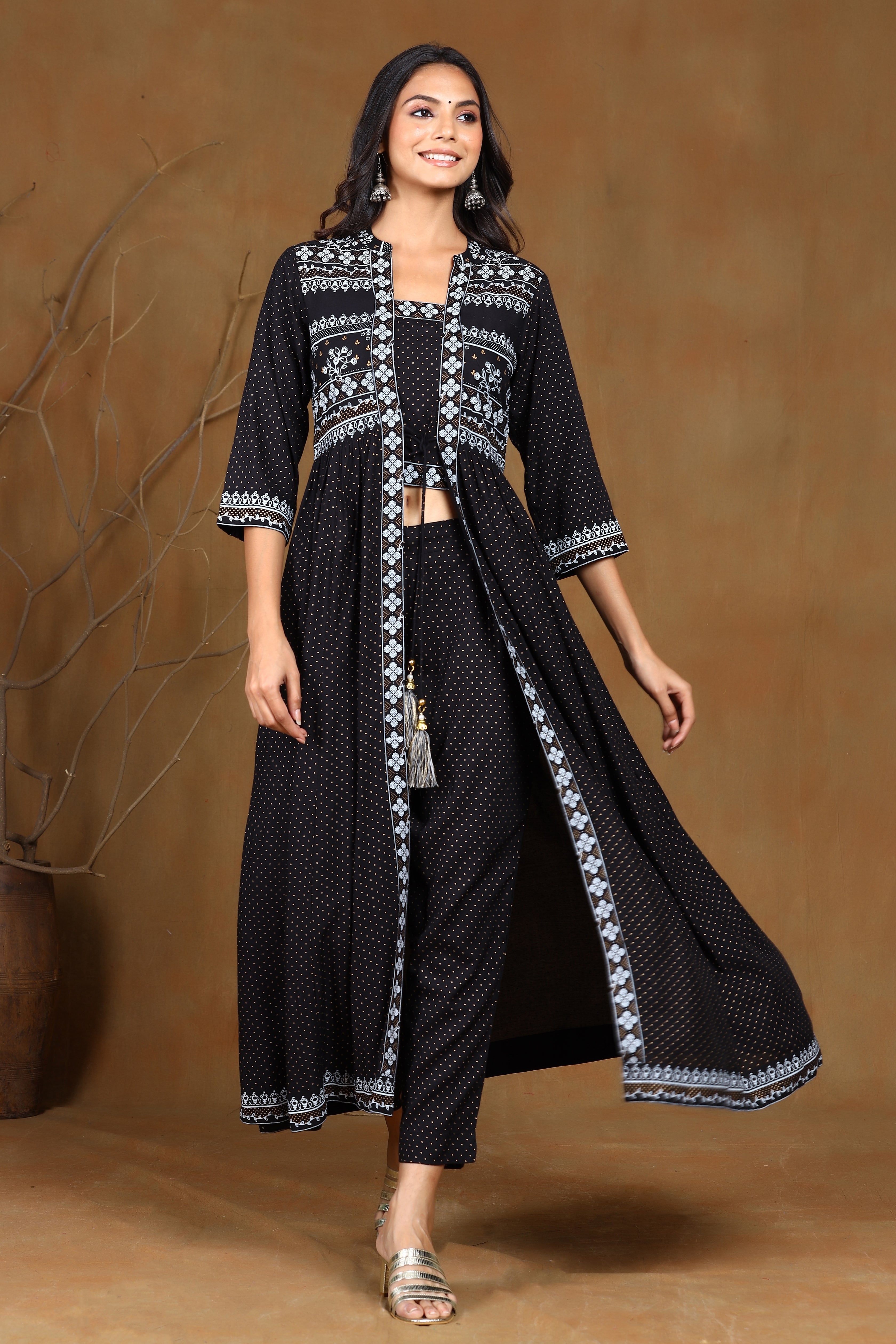 Buy Vastramay Full Sleeves Mirror Work Embellished Ethnic Dress Black for  Girls (11-12Years) Online in India, Shop at FirstCry.com - 14913528