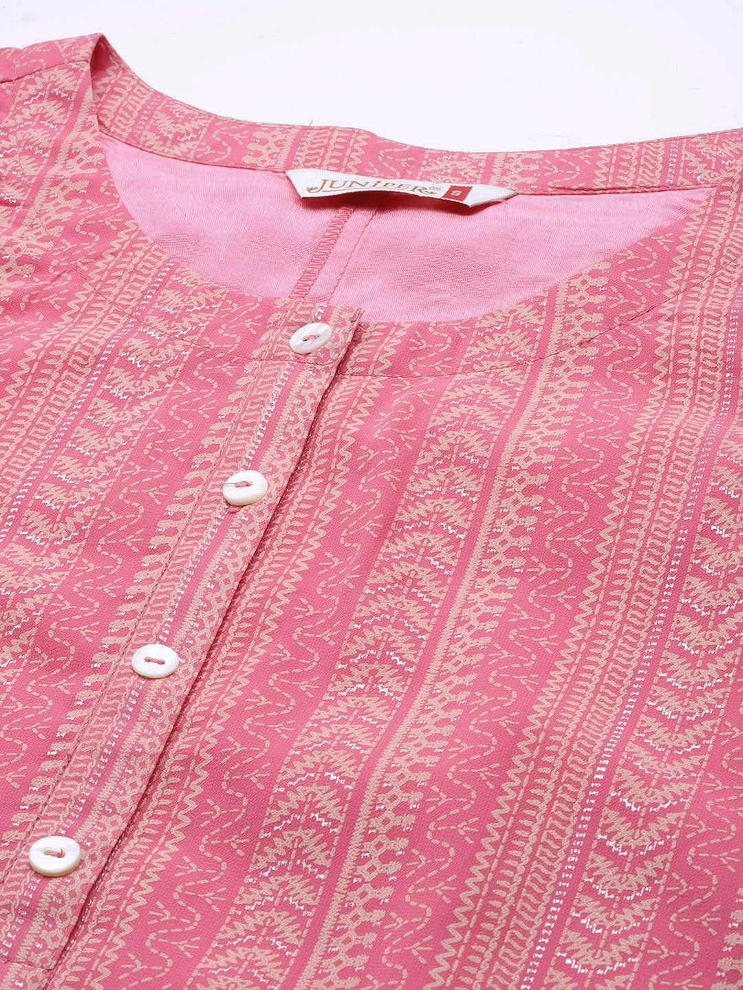Juniper Women`s Pink Georgette Printed High-Low Tunic