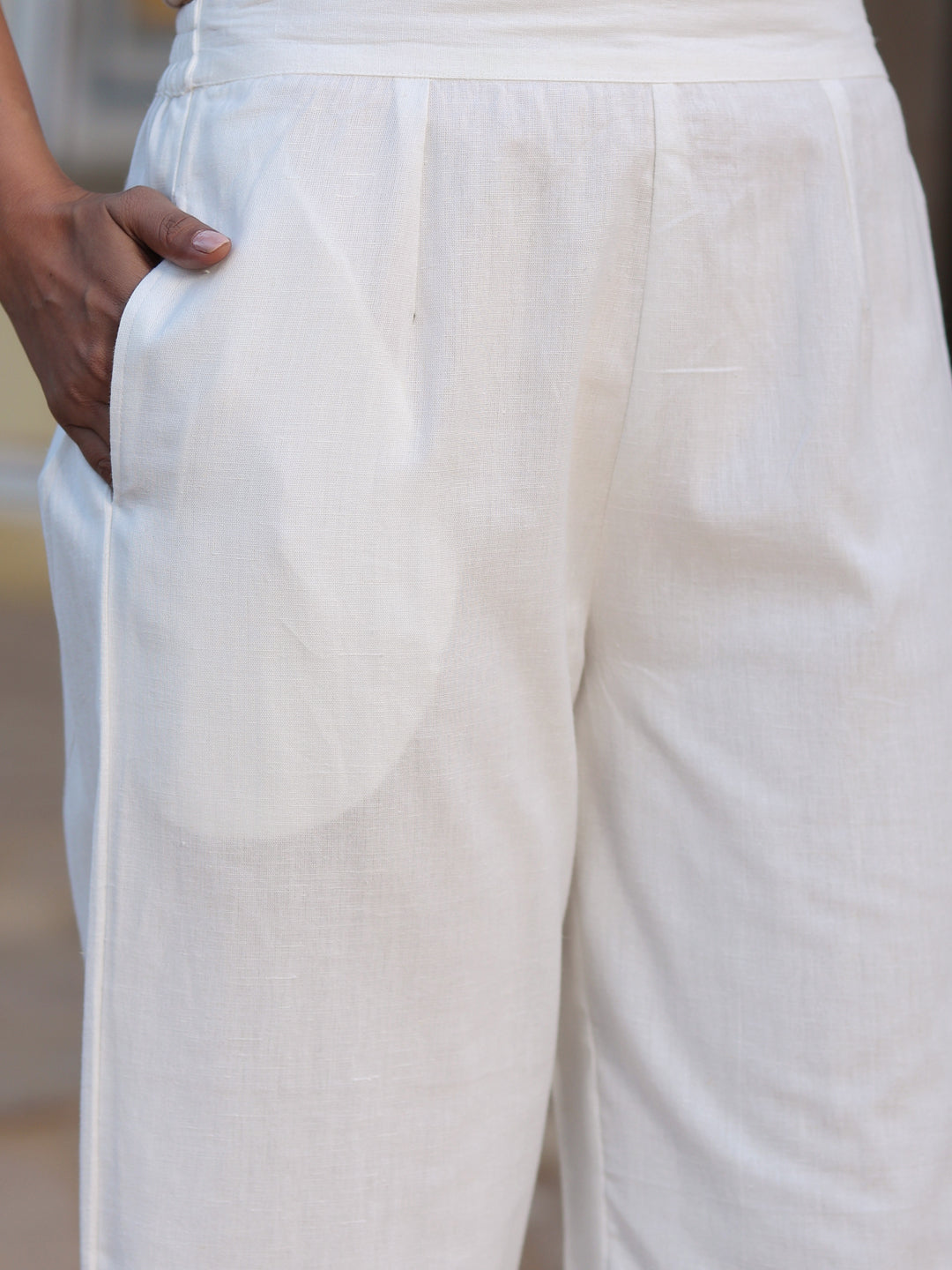 Juniper Women White Cotton Dobby Multi Color Embroidered Straight Kurta , Pant & Dupatta Set