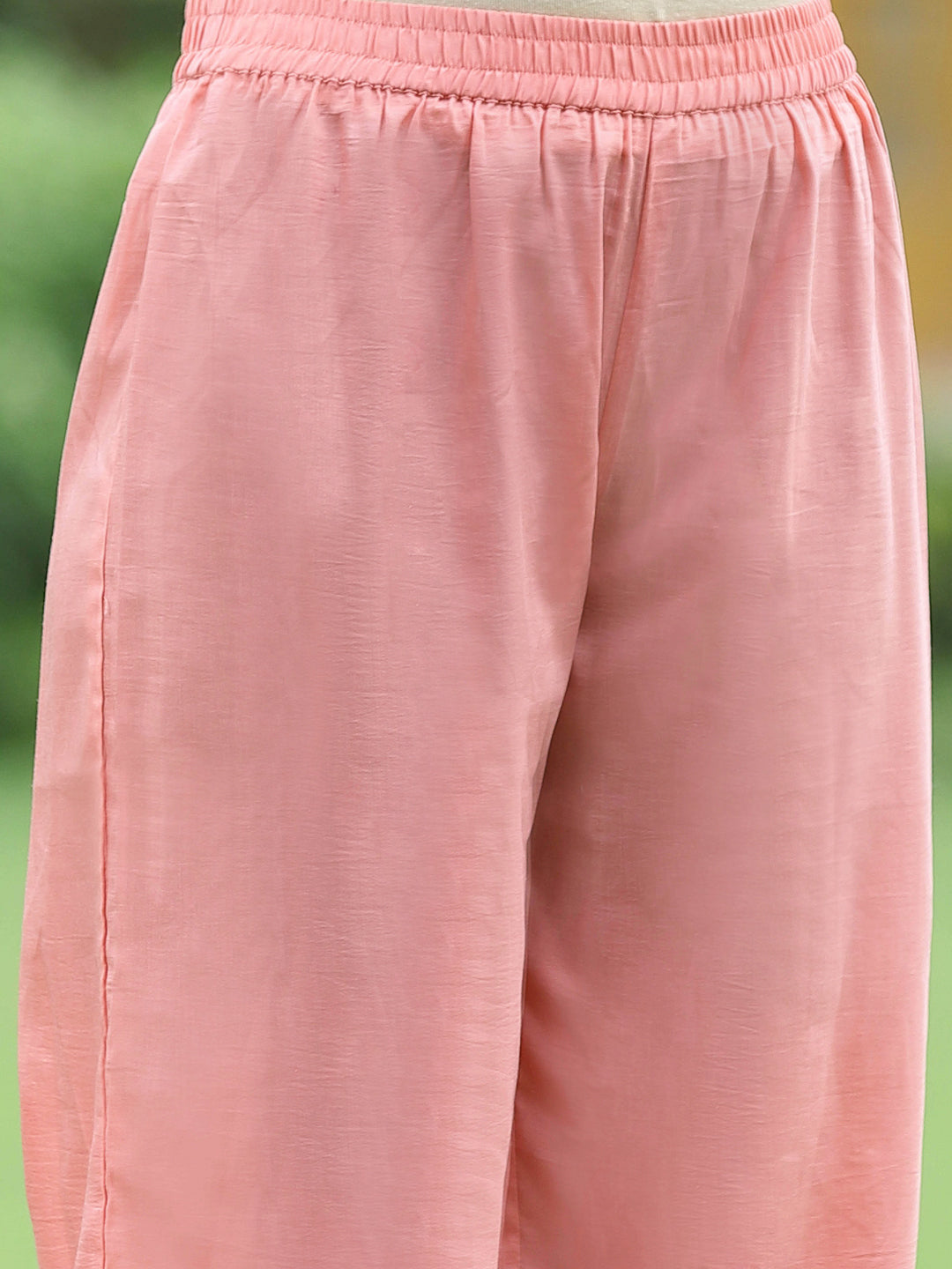 Juniper Women Peach Chanderi Printed A-line Kurta Sets For Women