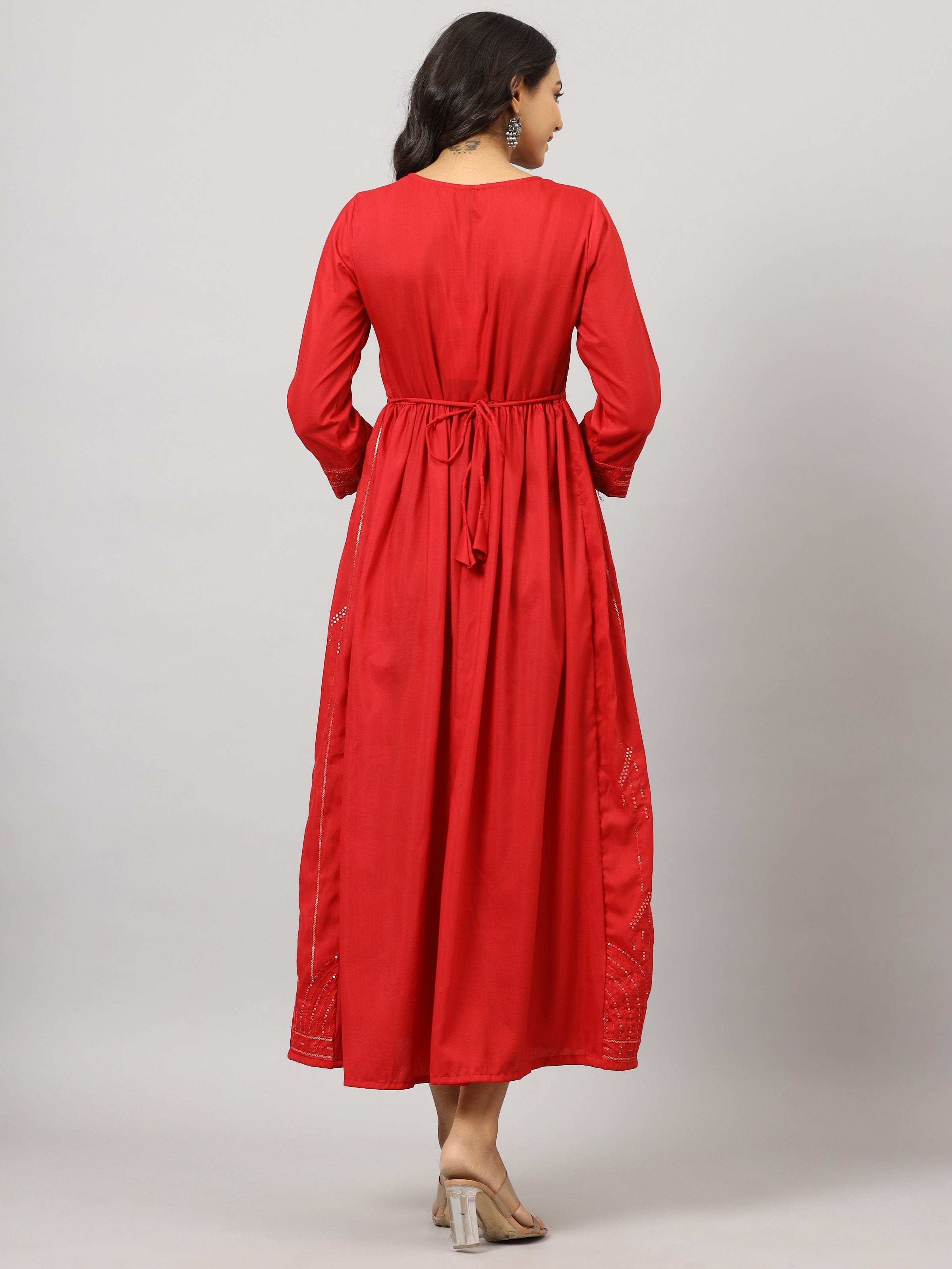 Juniper Women's Red Festive Flared Dress