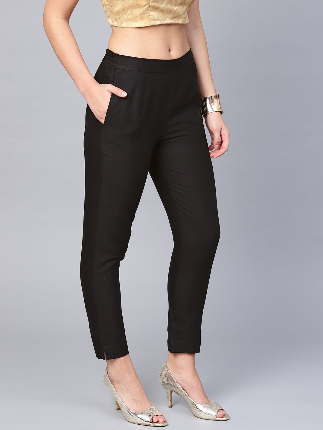 ASOS DESIGN Tall stretch faux leather cigarette pant in black | ASOS