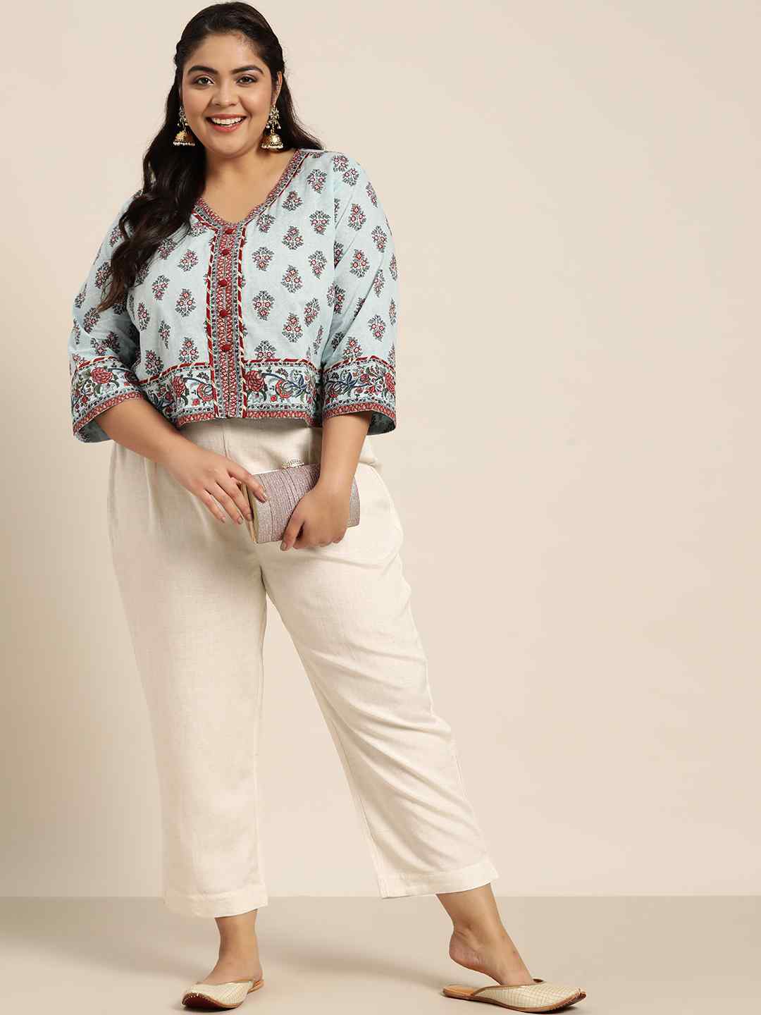 Juniper Ivory LIVA Solid Straight Pants