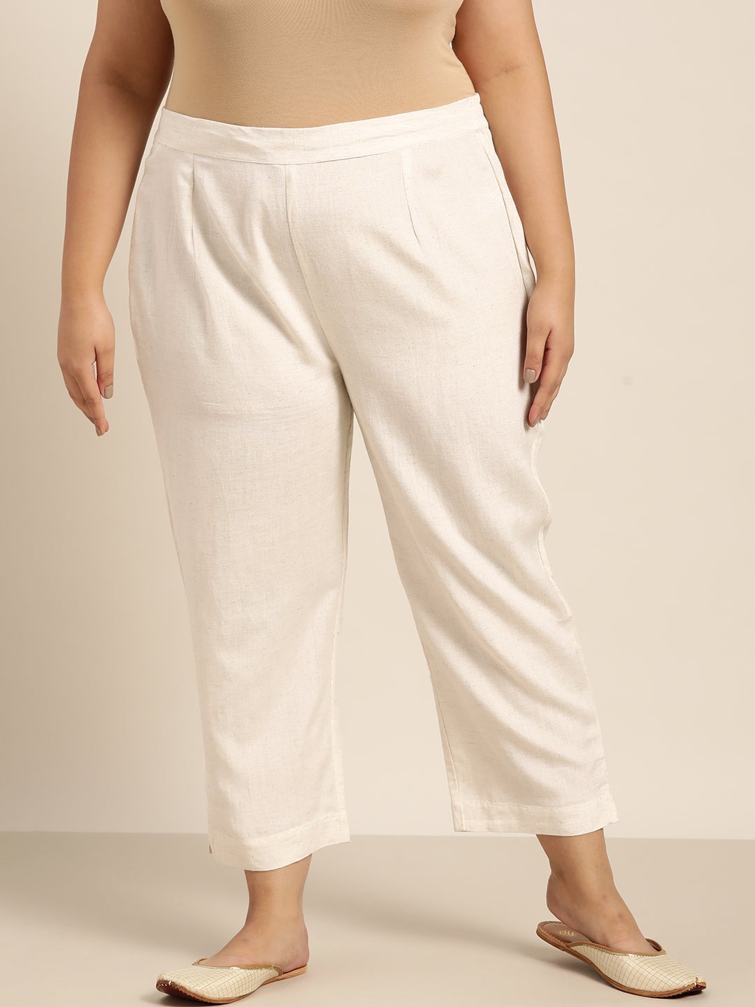 Juniper Ivory LIVA Solid Straight Pants