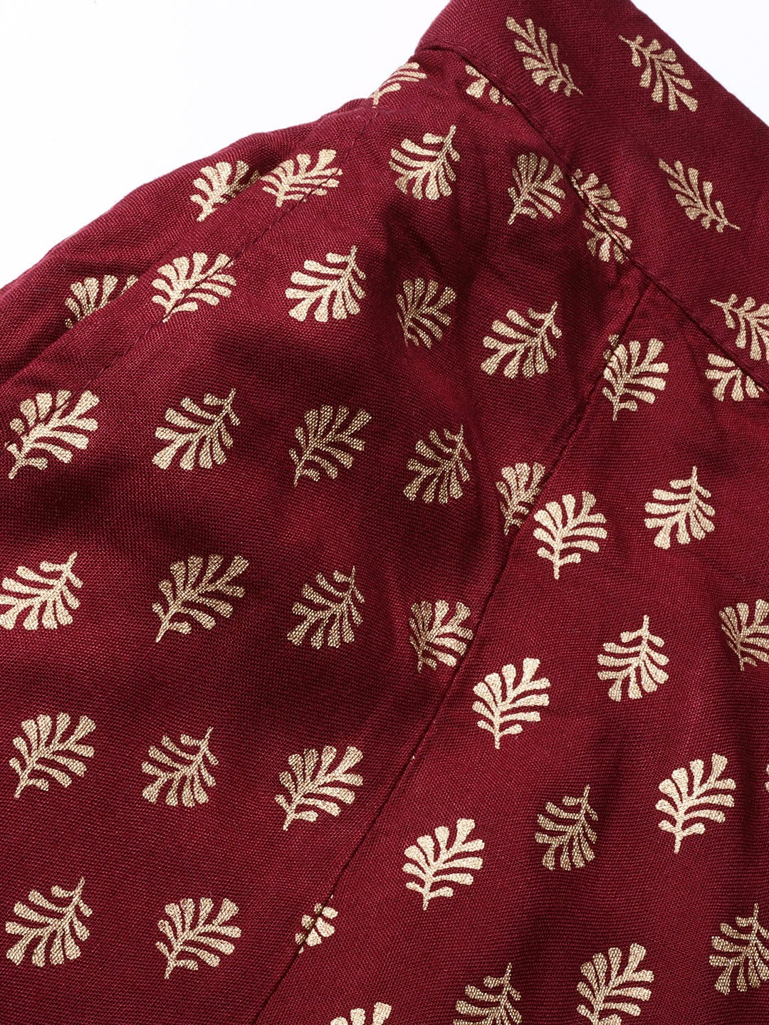 Juniper Maroon Ethnic Motif Printed Rayon Flared Women Palazzo With One Pocket