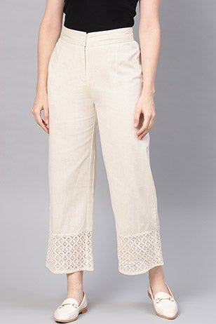 Natural Cotton Flex Embellished Hakoba Pants