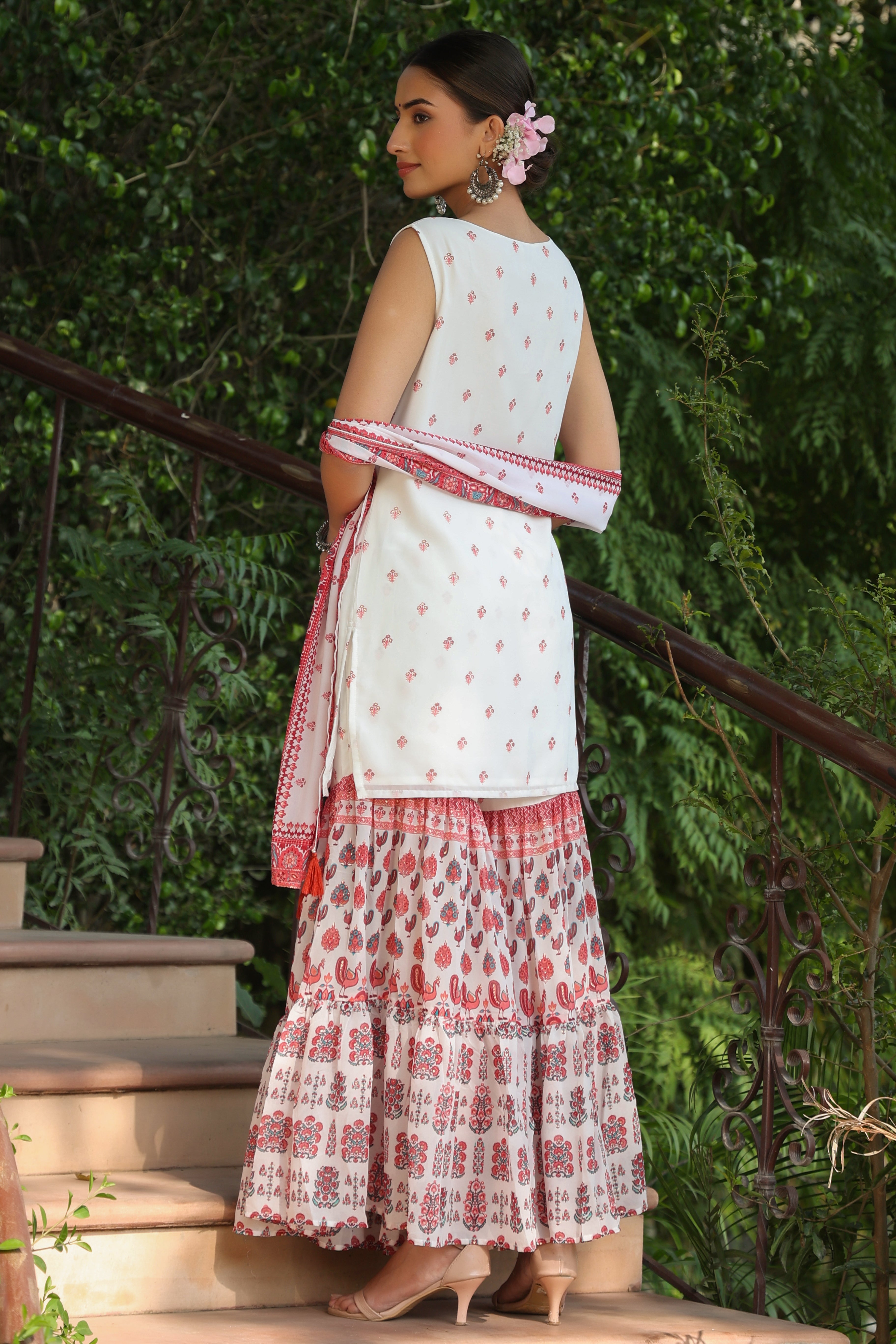 Women's Cotton Maroon Embroidered A-Line Kurta Sharara Dupatta Set, Ethnic  wear Kurta kurti, Latest Design, Exclusive outfit, Traditional wear kurti  for women and girls